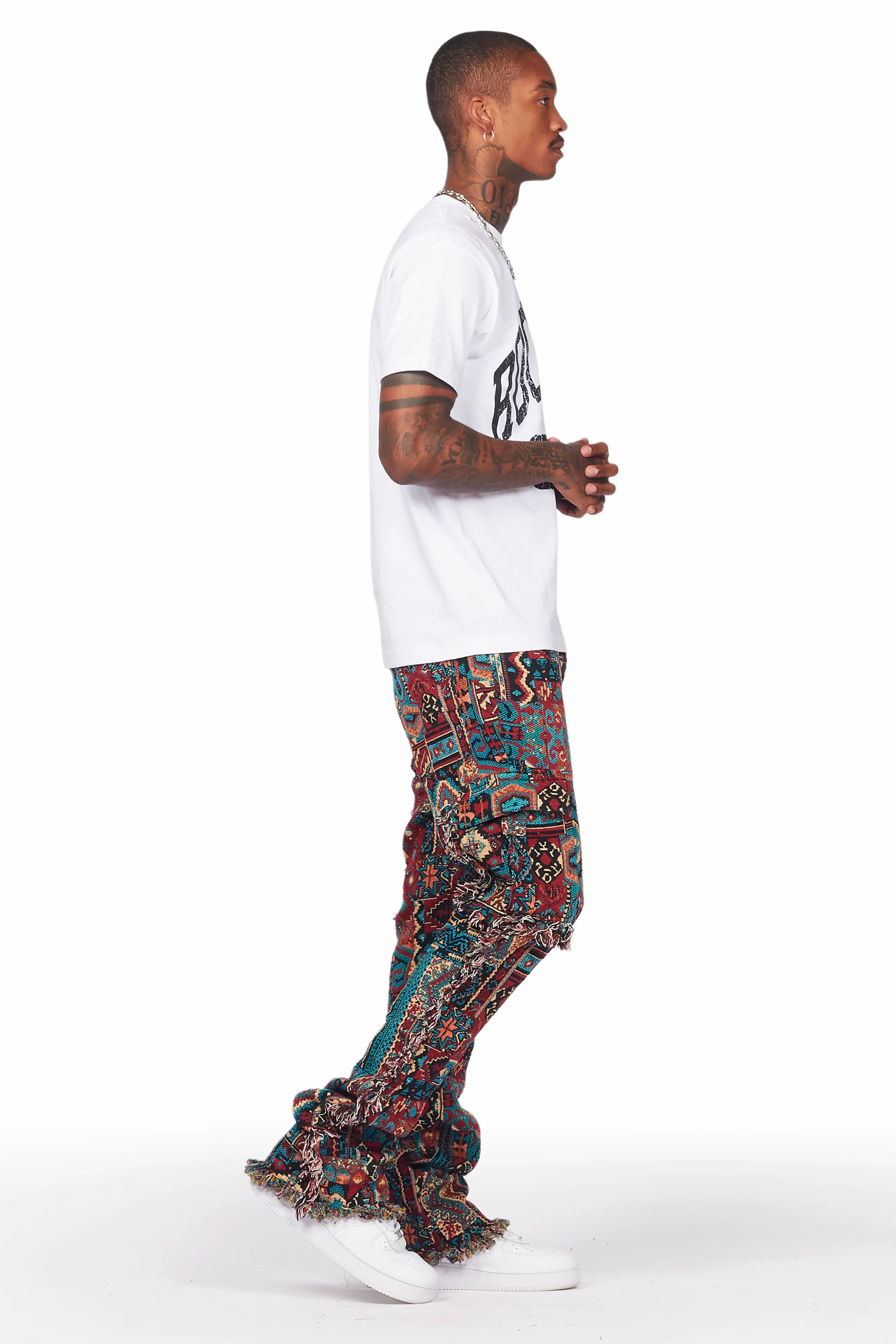 Ayami Red Slim Tapestry Flare Jean - Image 10
