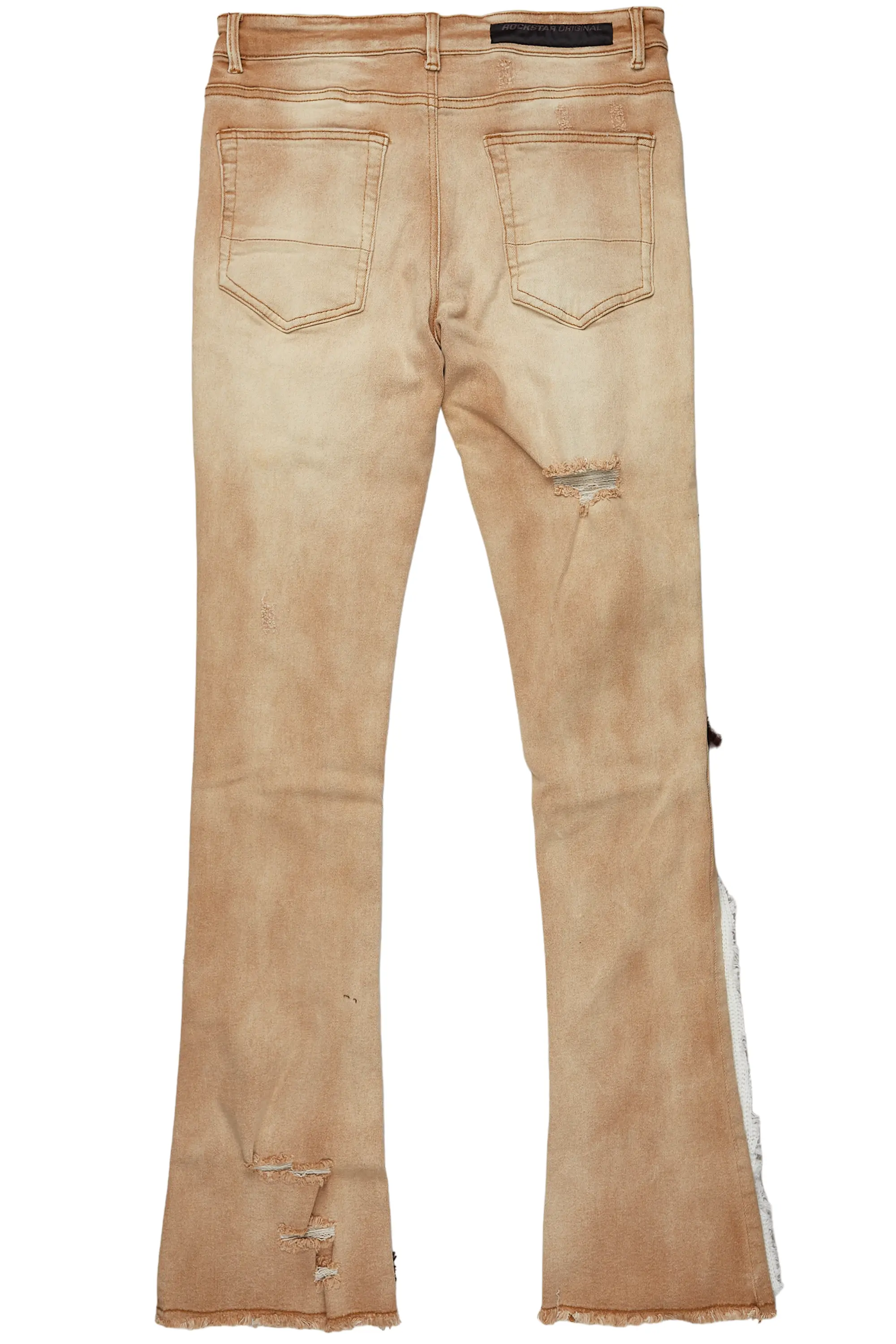 Destry Tan Patchwork Stacked Flare Jean - Image 9