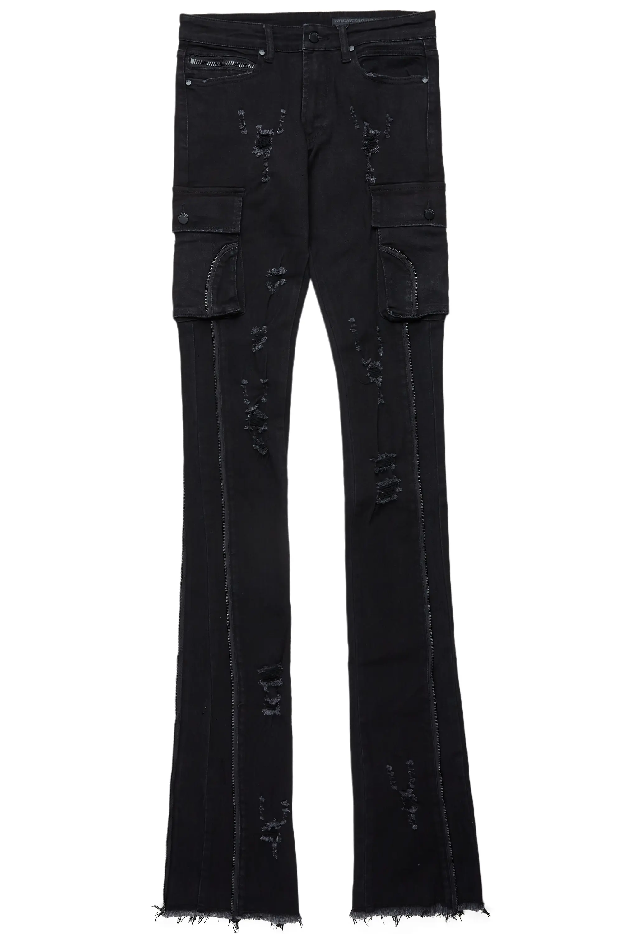 Hutch Black Super Stacked Flare Jean - Image 2