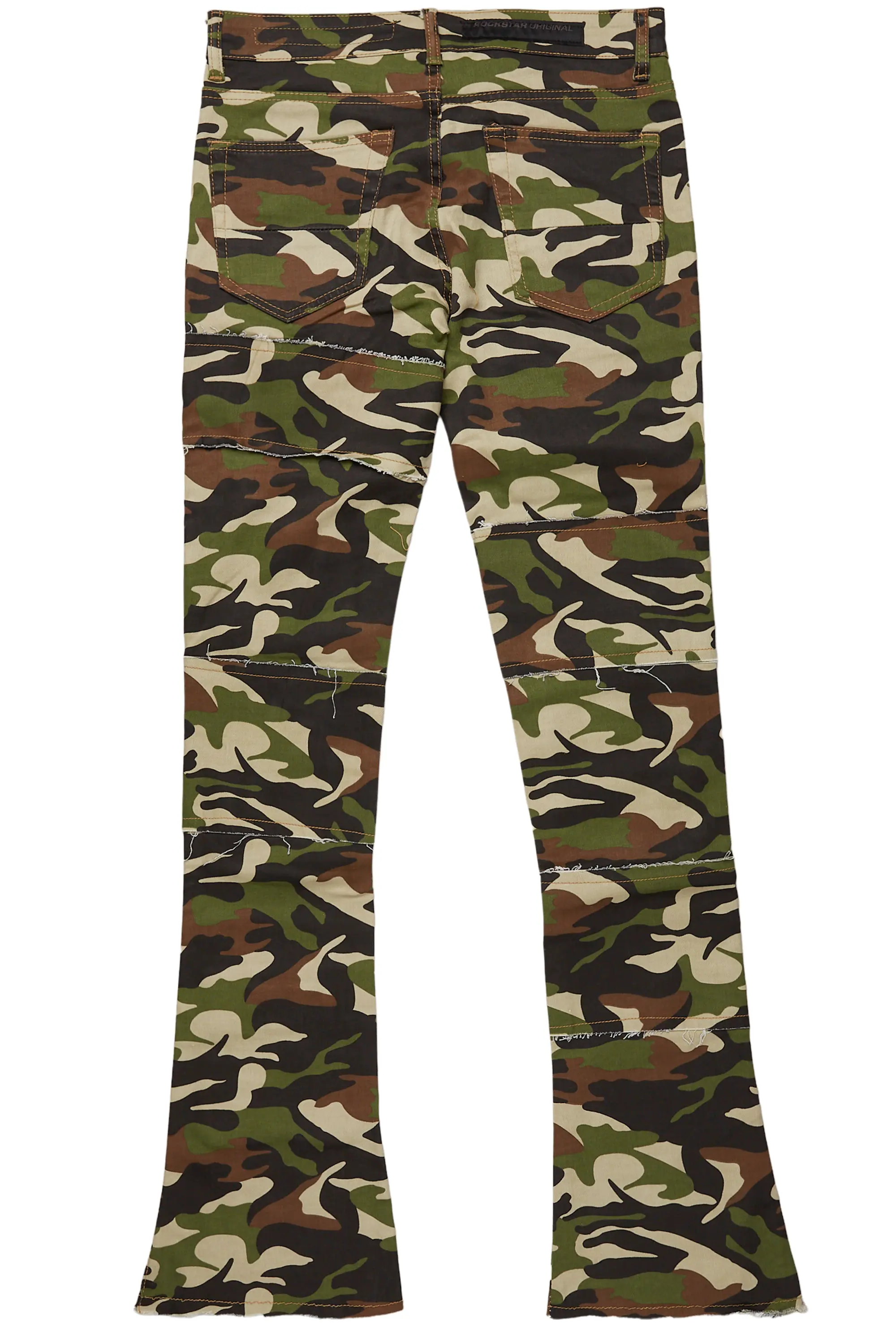Duggar Green Camo Cargo Stacked Flare Jean - Image 9