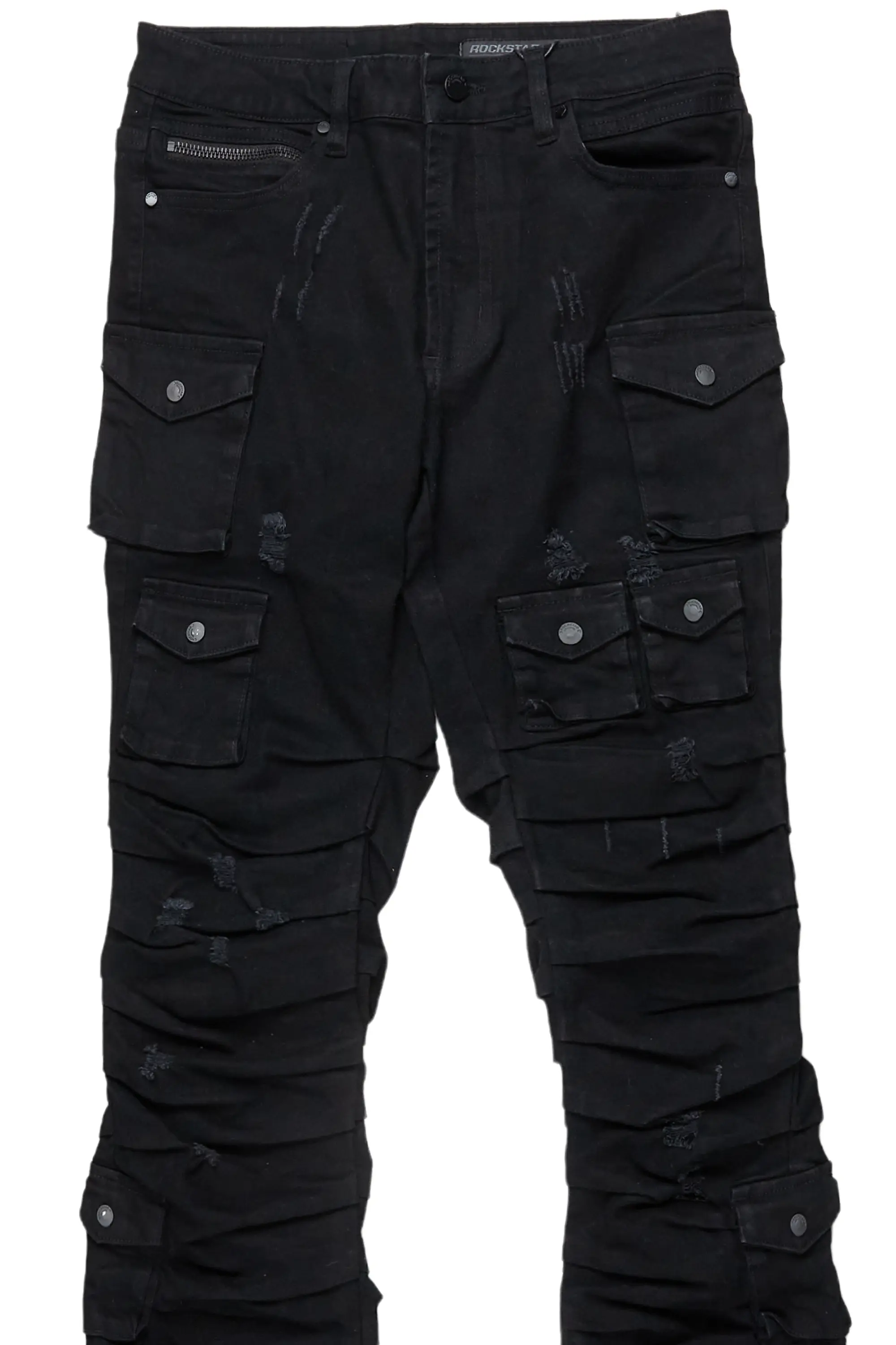 Gentry Black Stacked Flare Jean - Image 8