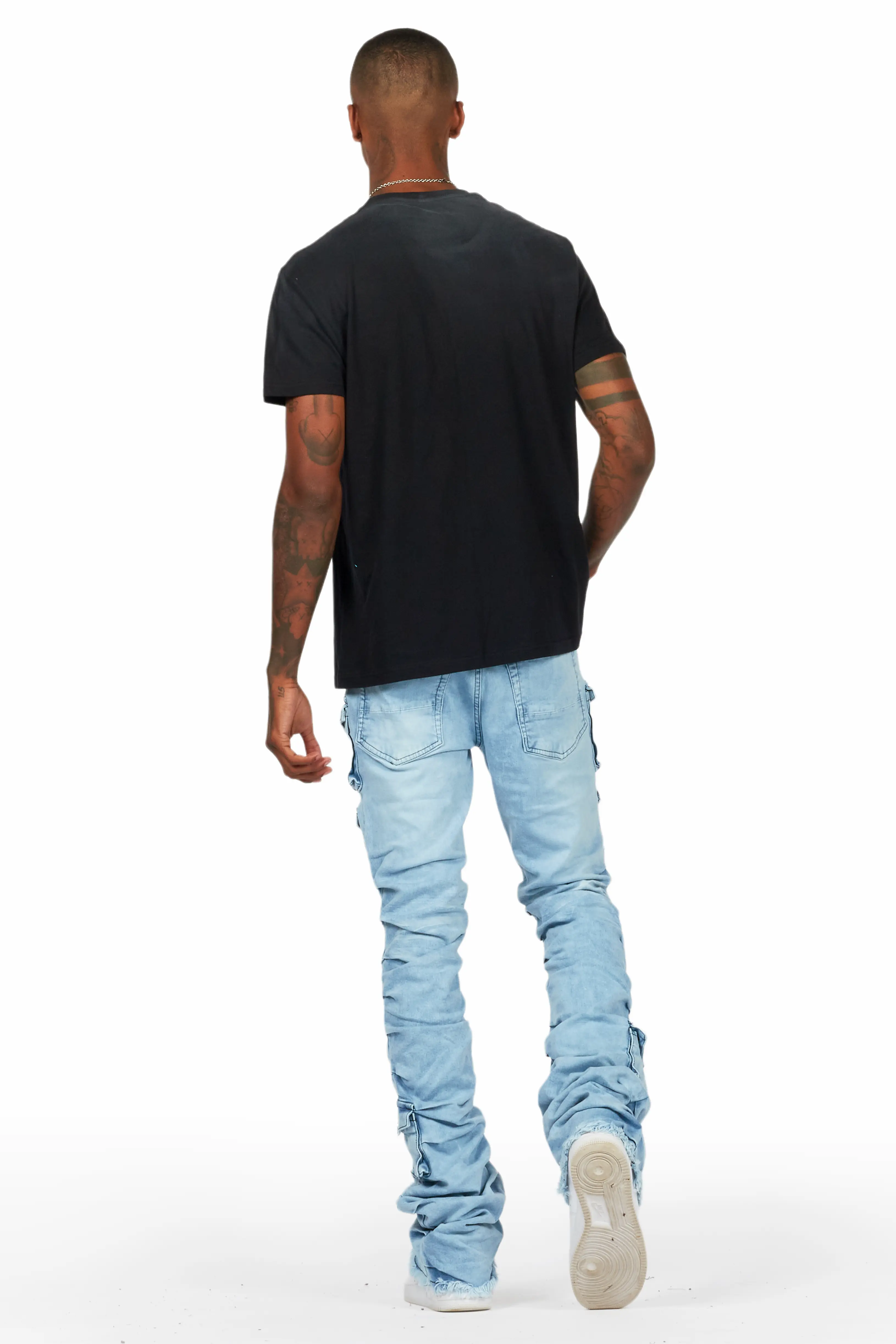 Gentry Blue Stacked Flare Jean - Image 5