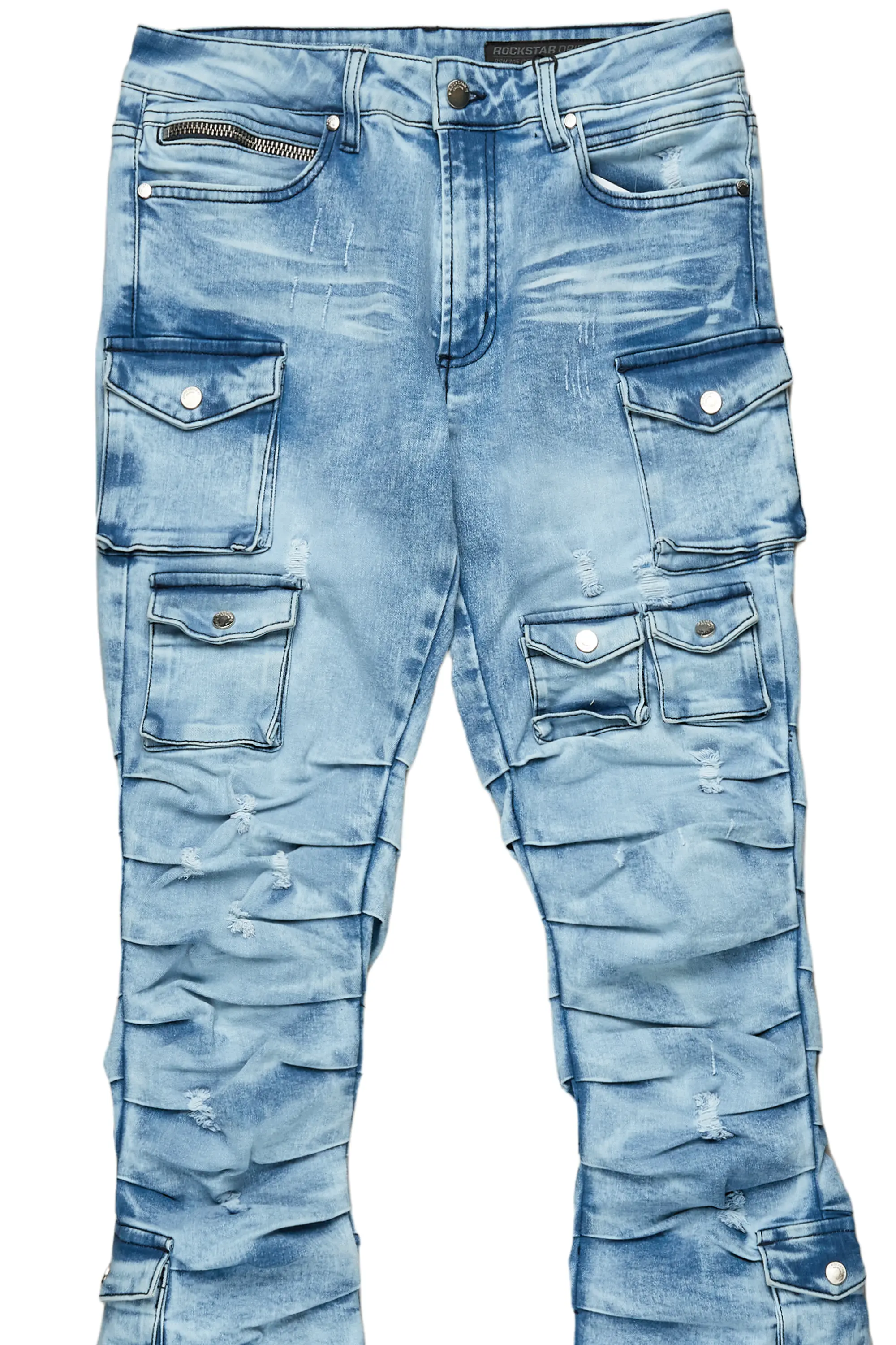Gentry Blue Stacked Flare Jean - Image 8