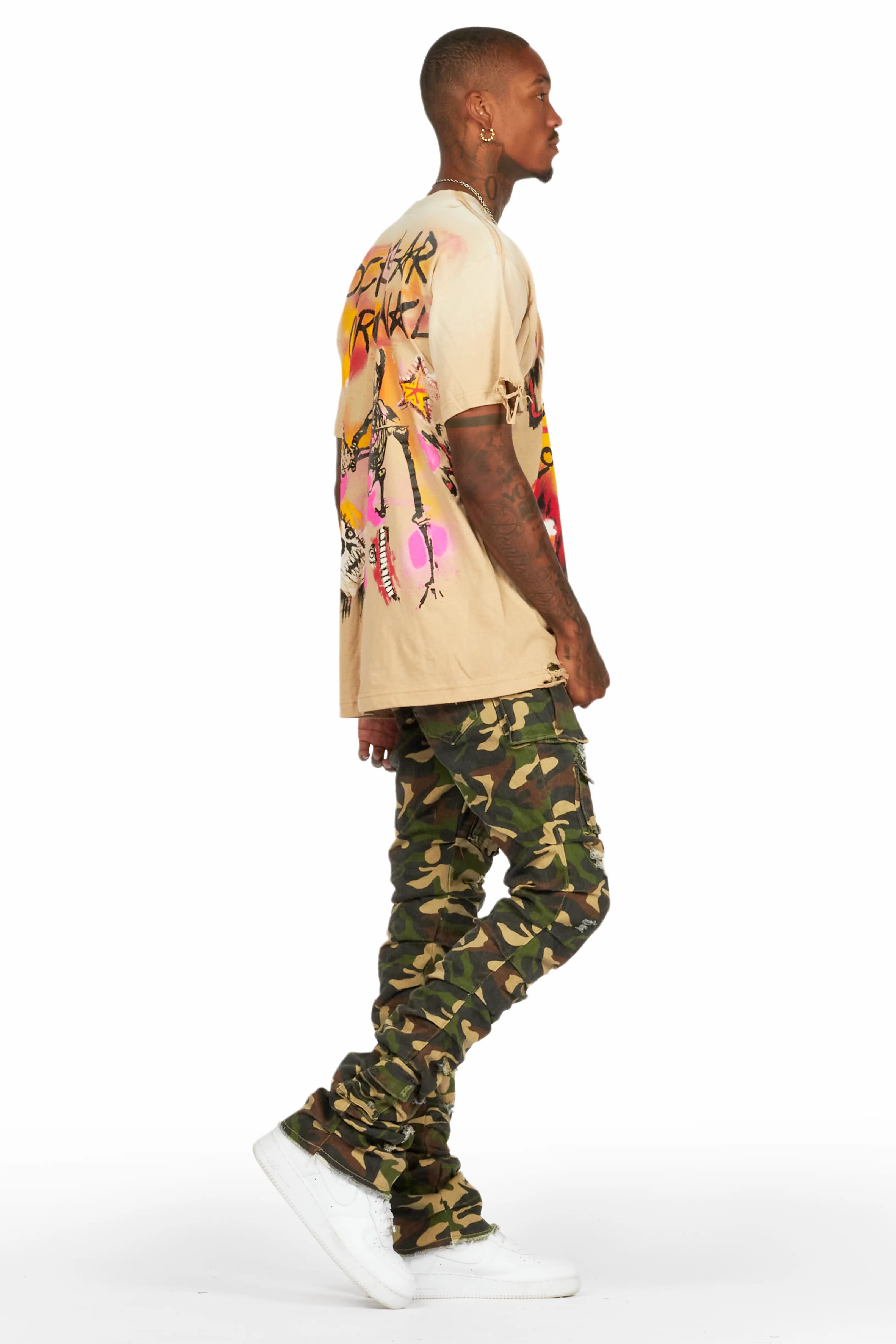 Gentry Camo Stacked Flare Jean - Image 4
