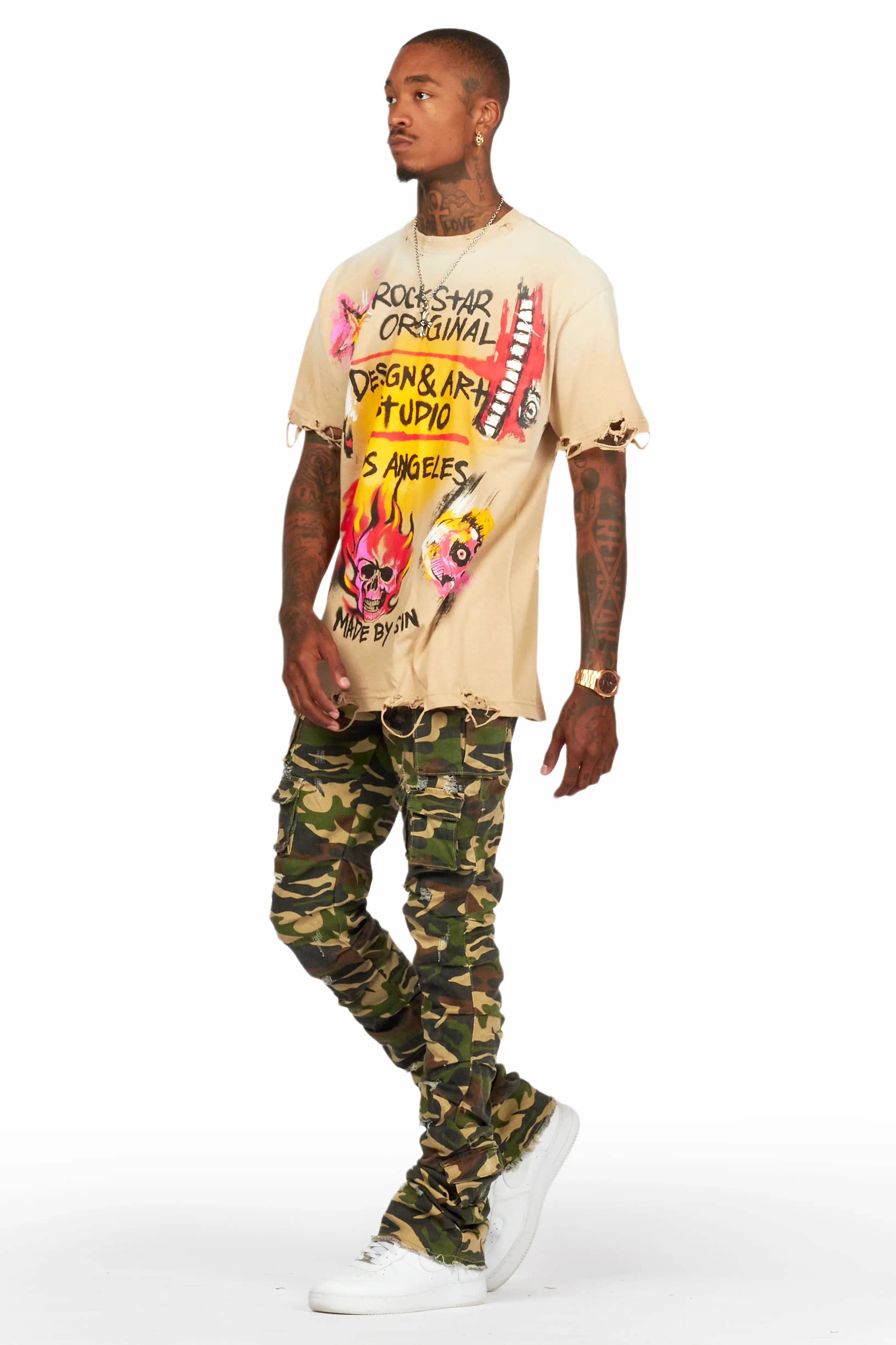 Gentry Camo Stacked Flare Jean - Image 6