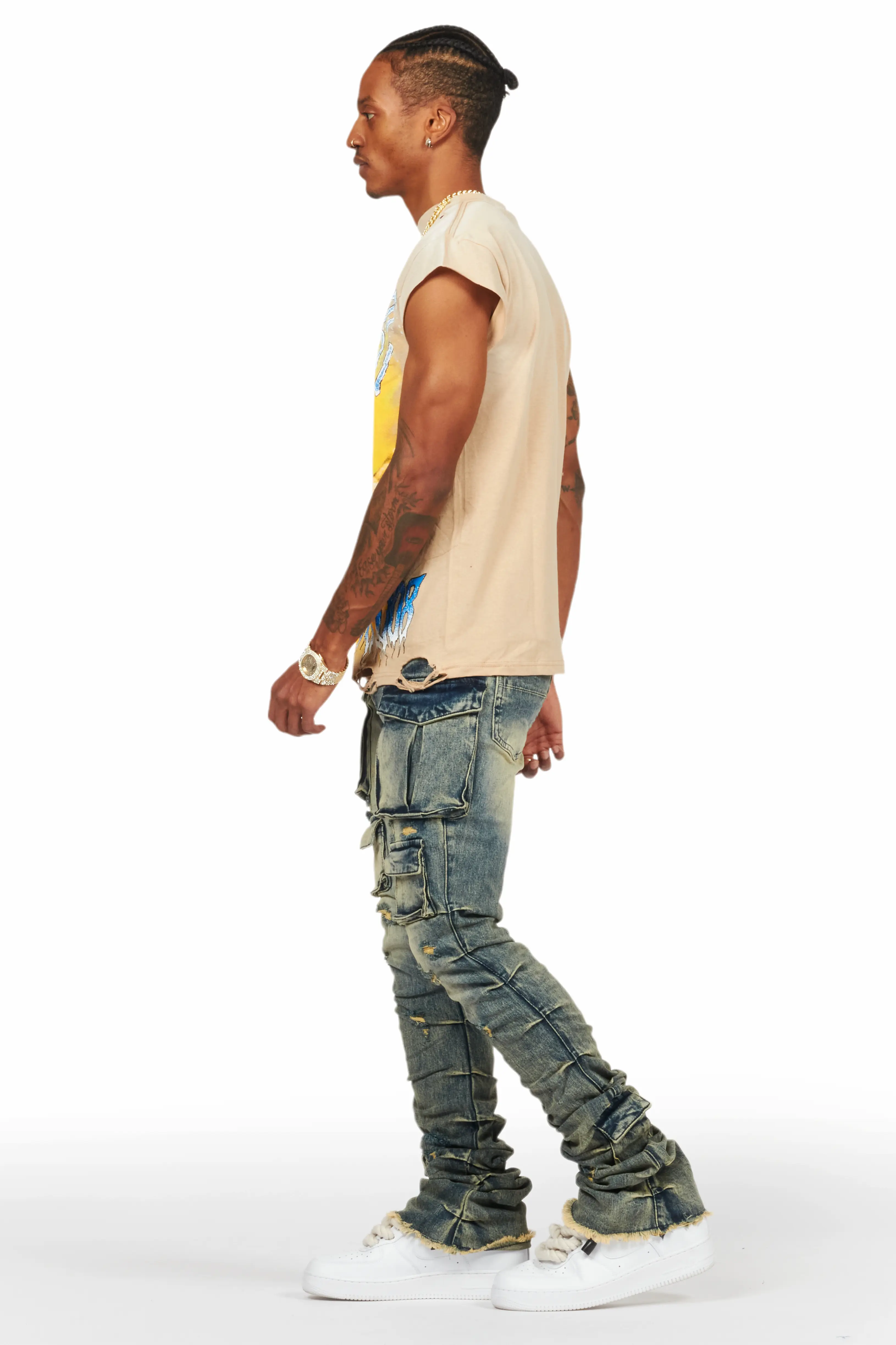 Gentry Tint Stacked Flare Jean - Image 4