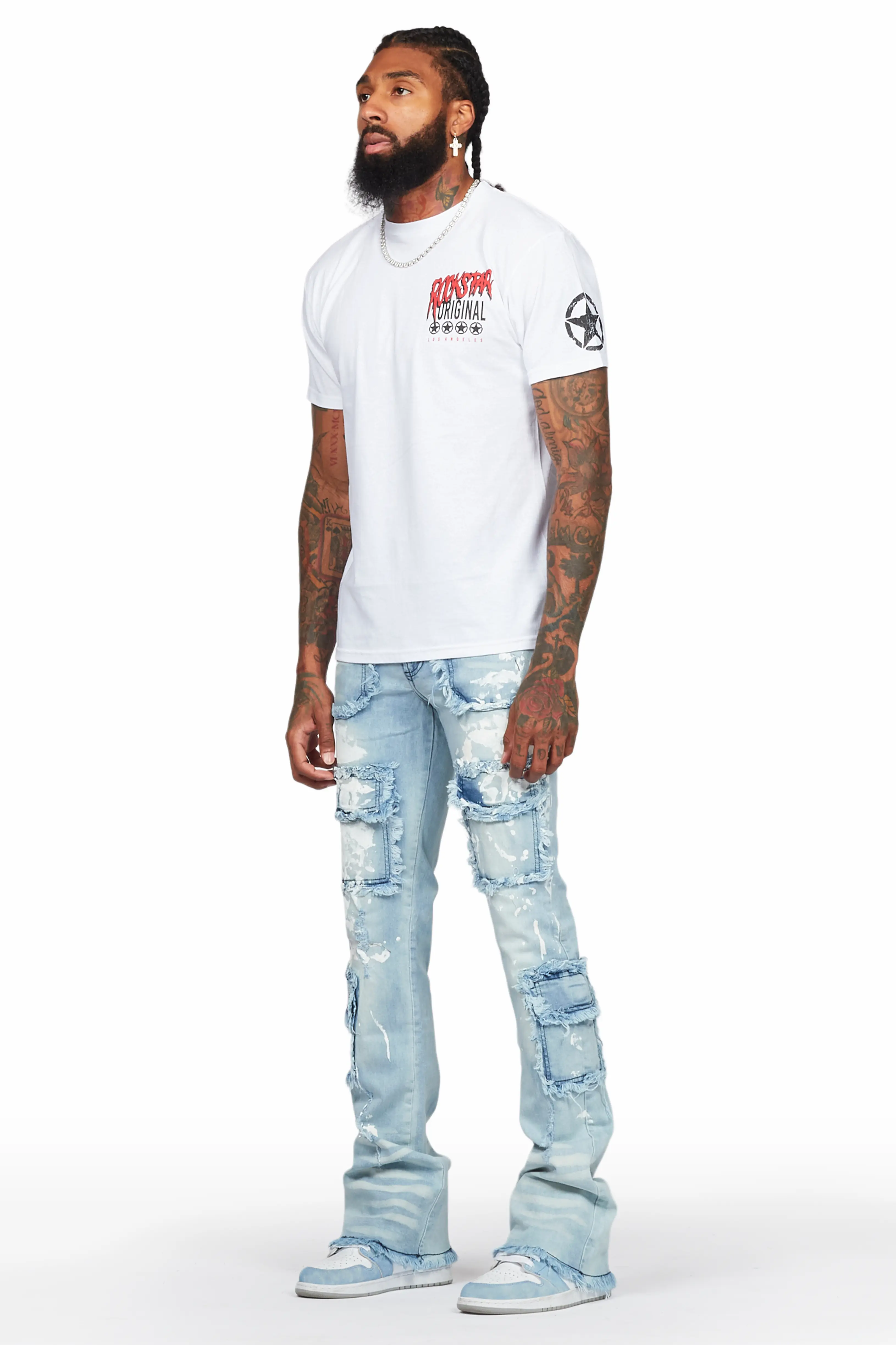 Velan Blue Painter Stacked Flare Jean - Image 6