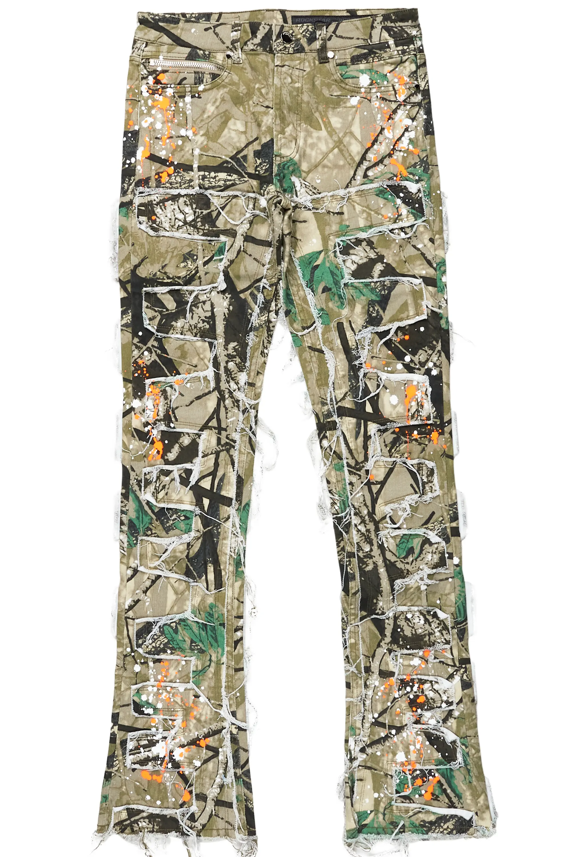 Urso Tree Camo Painter Stacked Flare Jean - Image 2