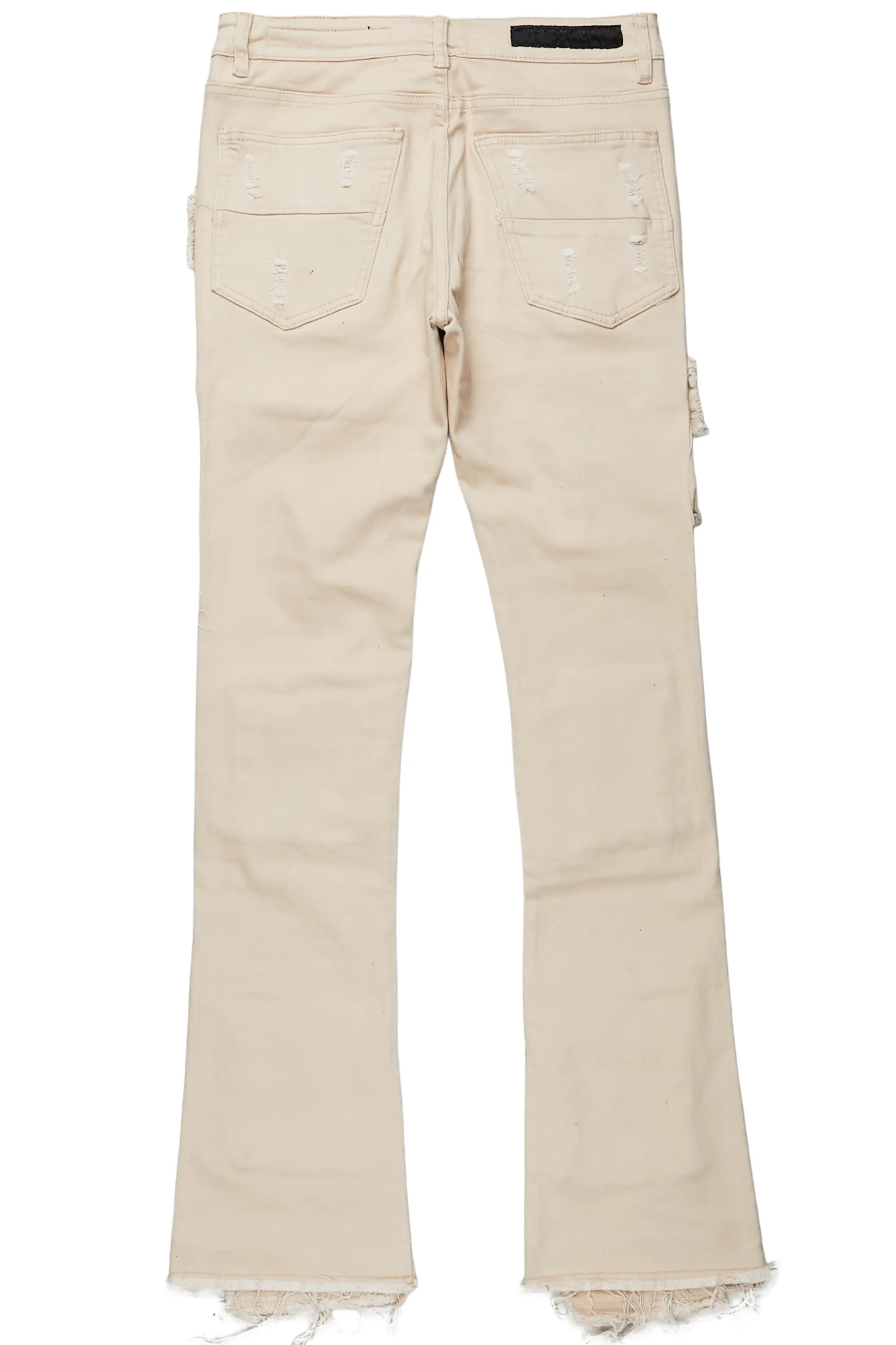 Orien Beige Painter Stacked Flare Jean - Image 9