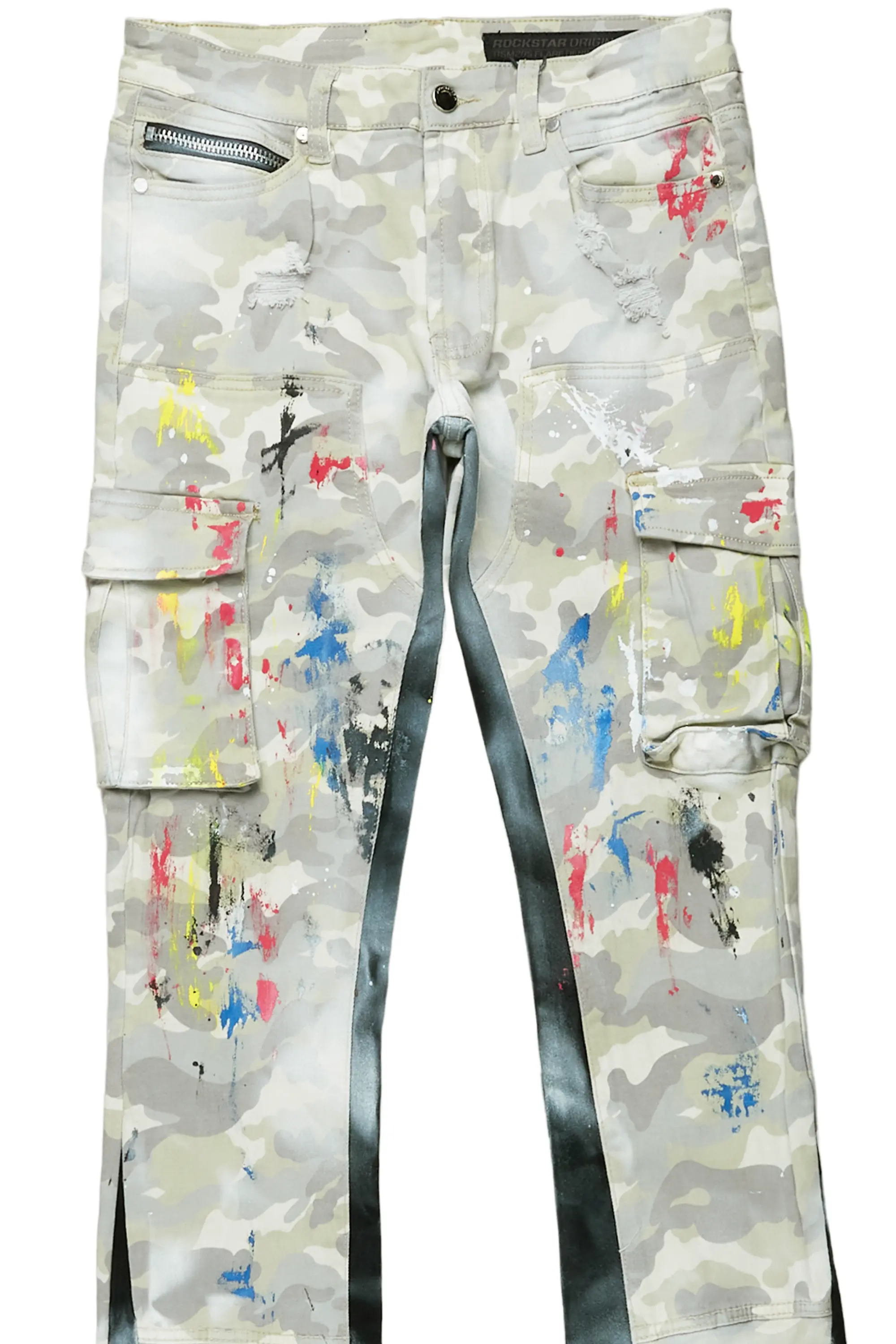 Neal Light Camo Painter Stacked Flare Jean - Image 8