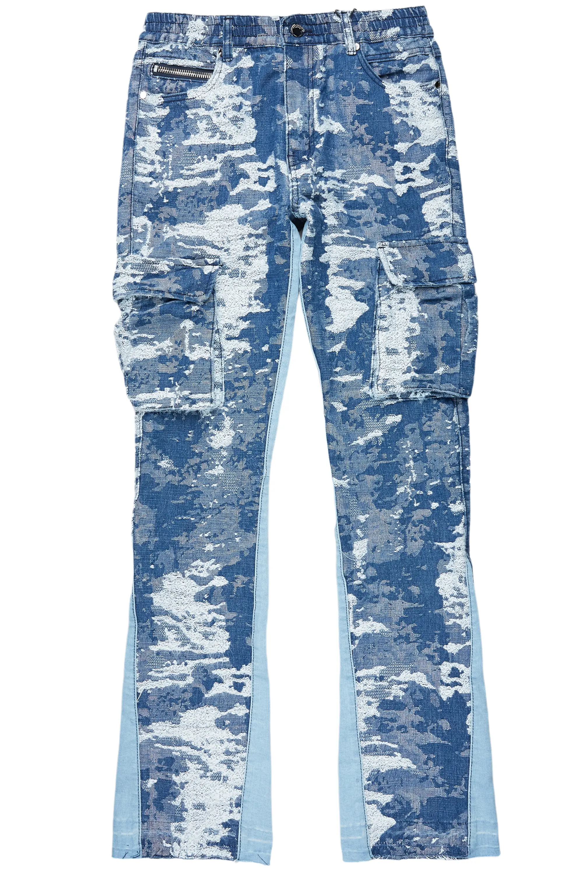 Bower Dark Blue Stacked Flare Jean - Image 2