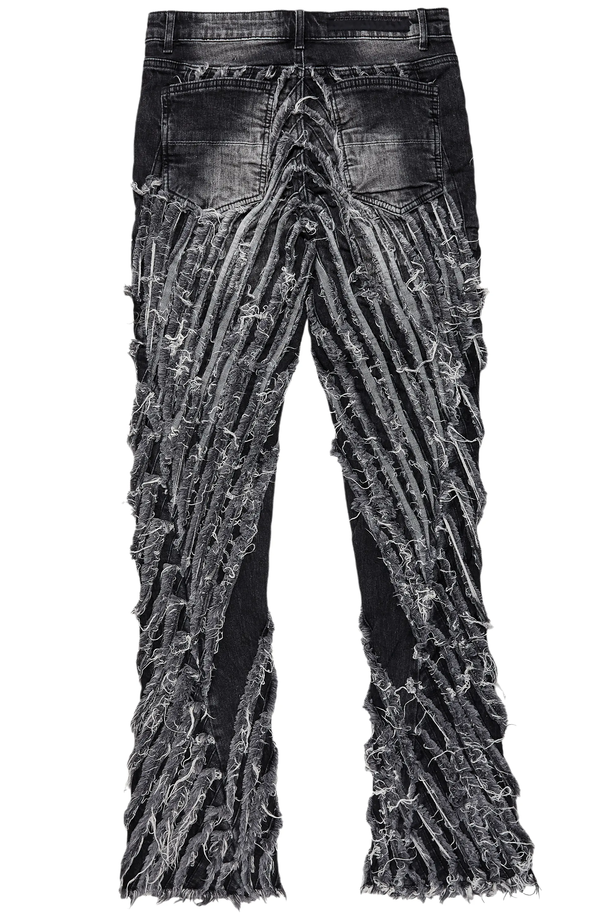 Figg Dark Grey Stacked Flare Jean - Image 9