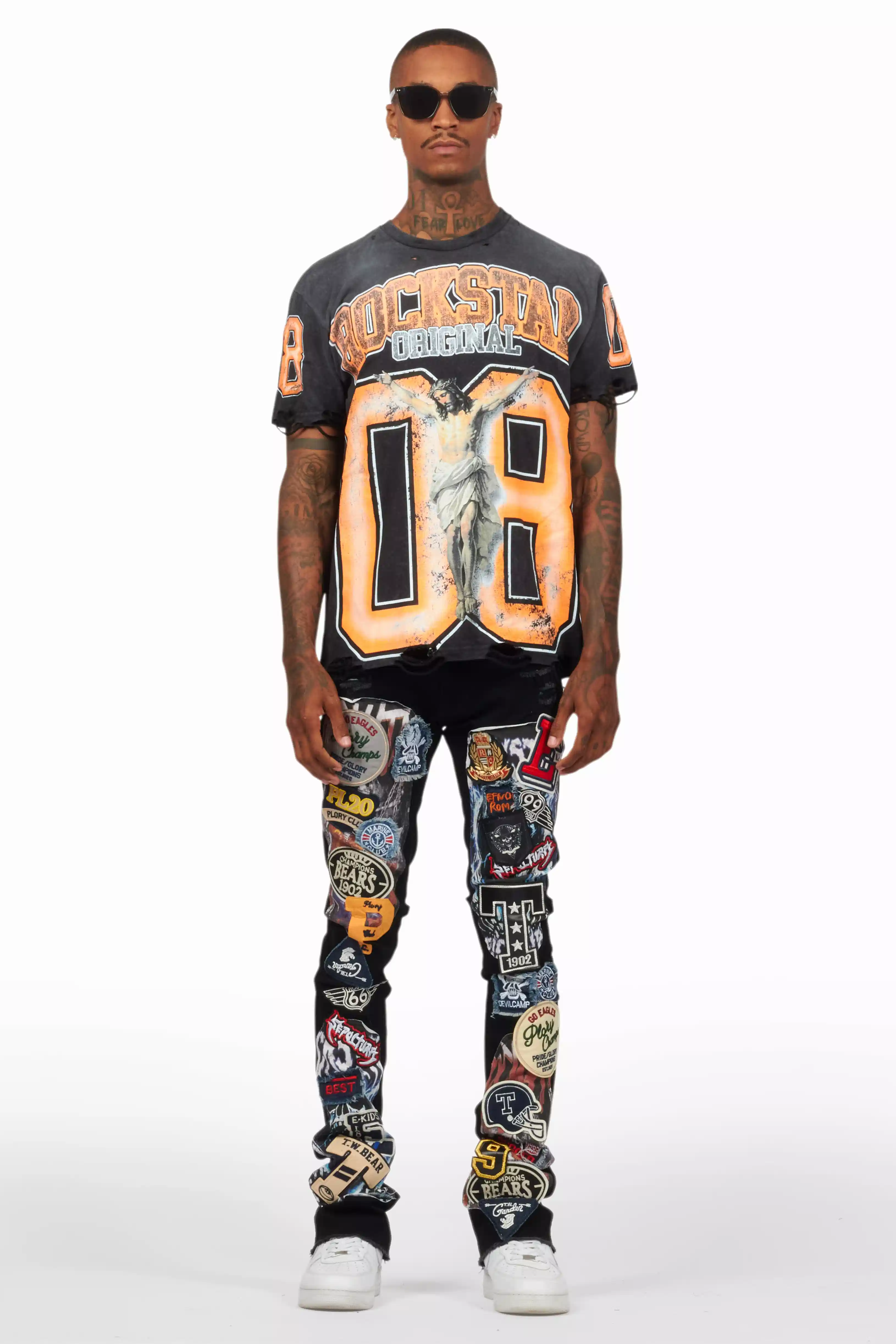 Espen Jet Black Stacked Flare Jean - Image 4