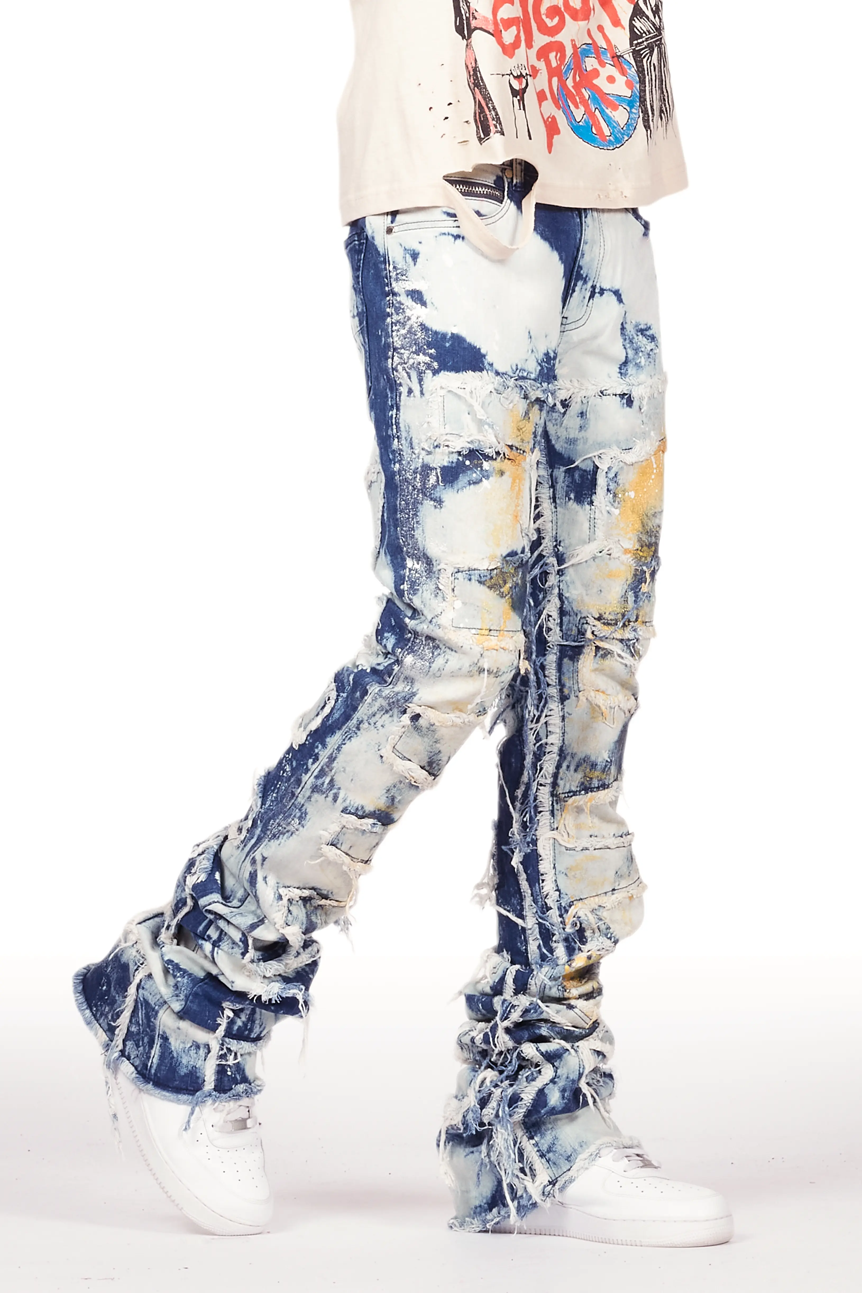 Hallia Blue Stacked Flare Jean
