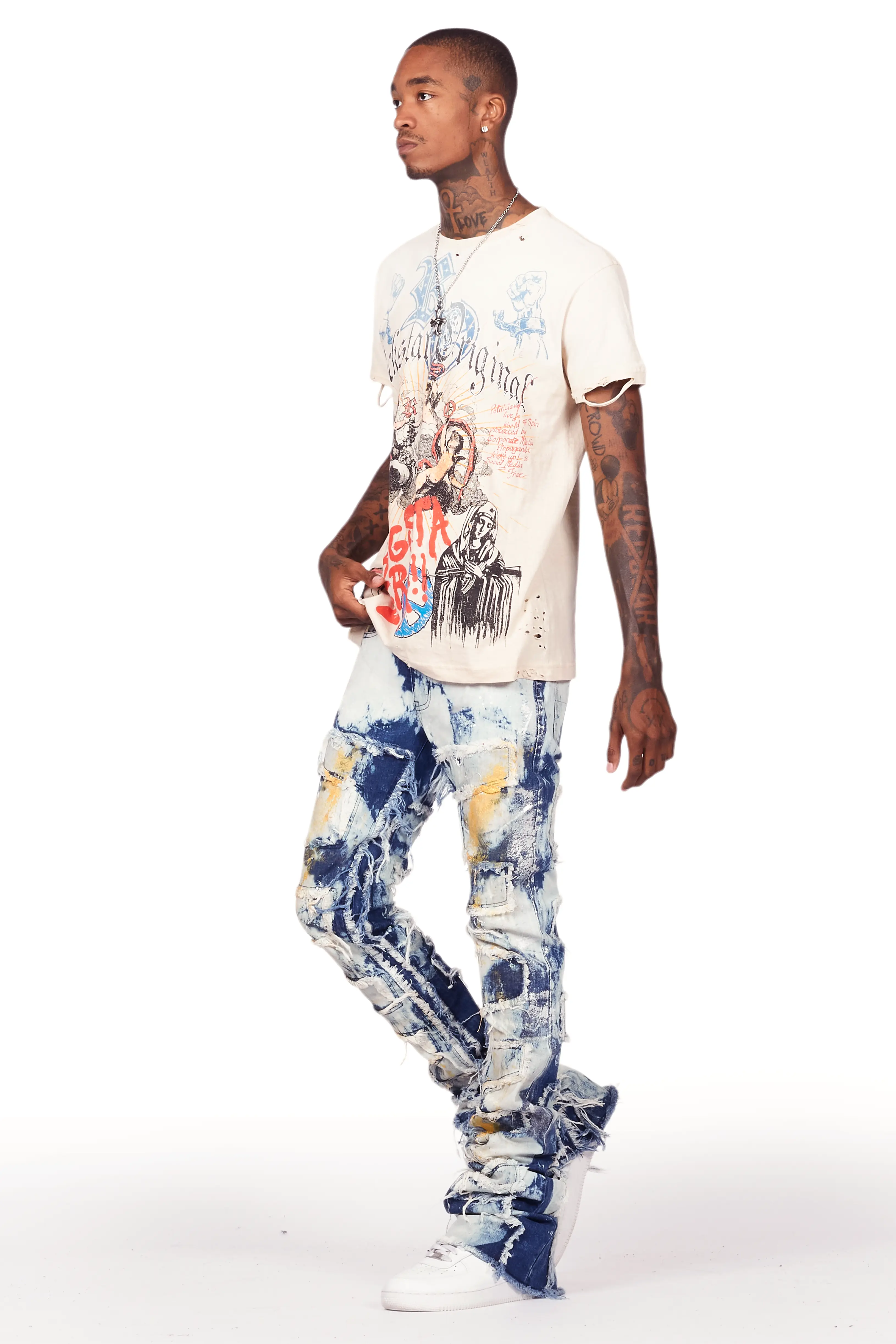 Hallia Blue Stacked Flare Jean - Image 6