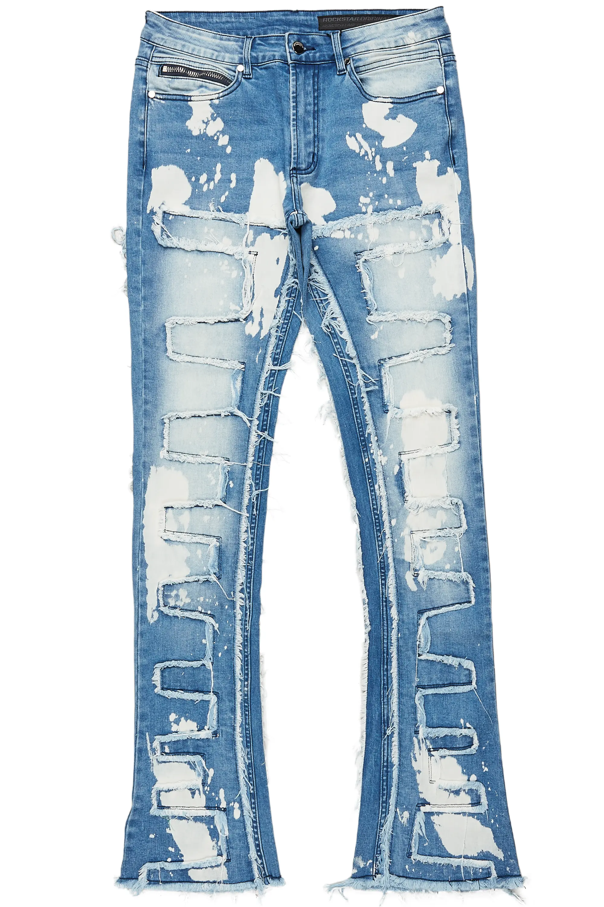 Laban Light Blue Bleach Stacked Flare Jean - Image 2