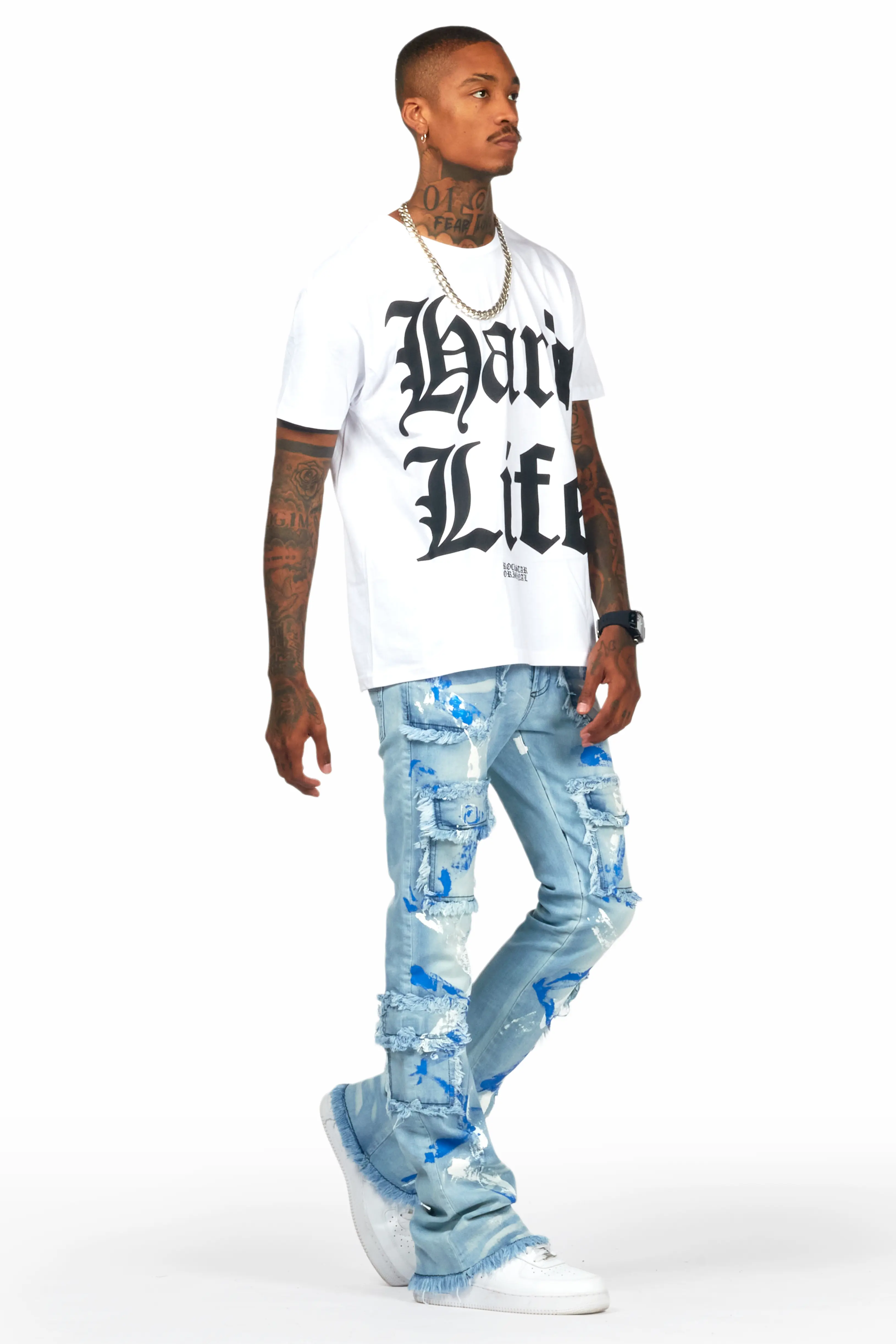 Randi Blue Painter Stacked Flare Jean - Image 6