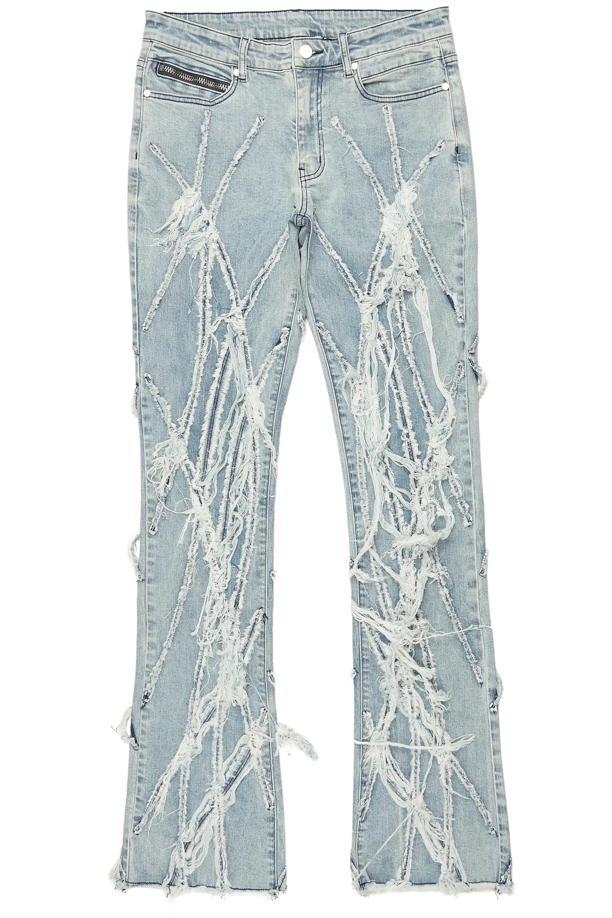 Gennaro Blue Stacked Flare Jean - Image 2