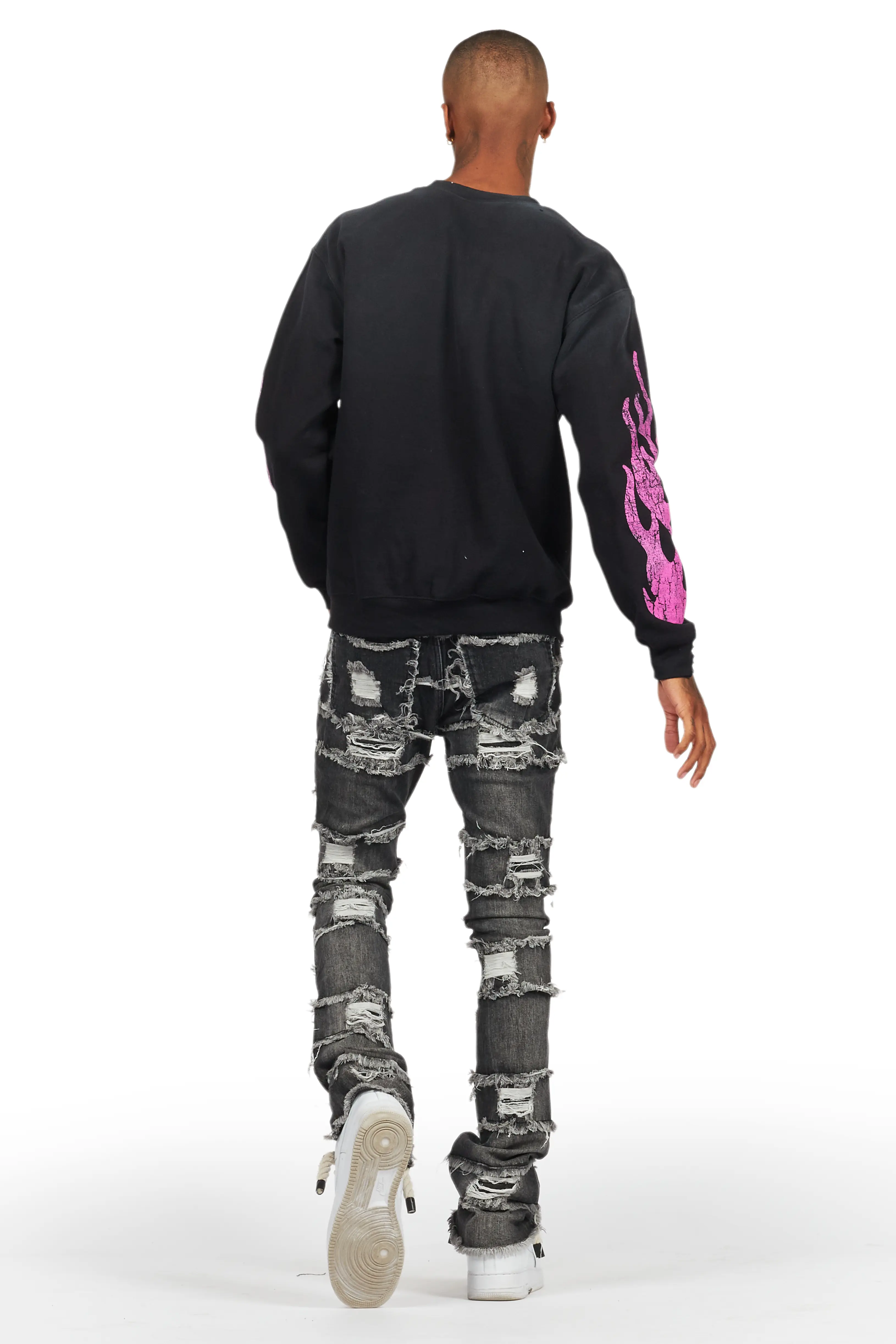 Sten Black Stacked Flare Jean - Image 5