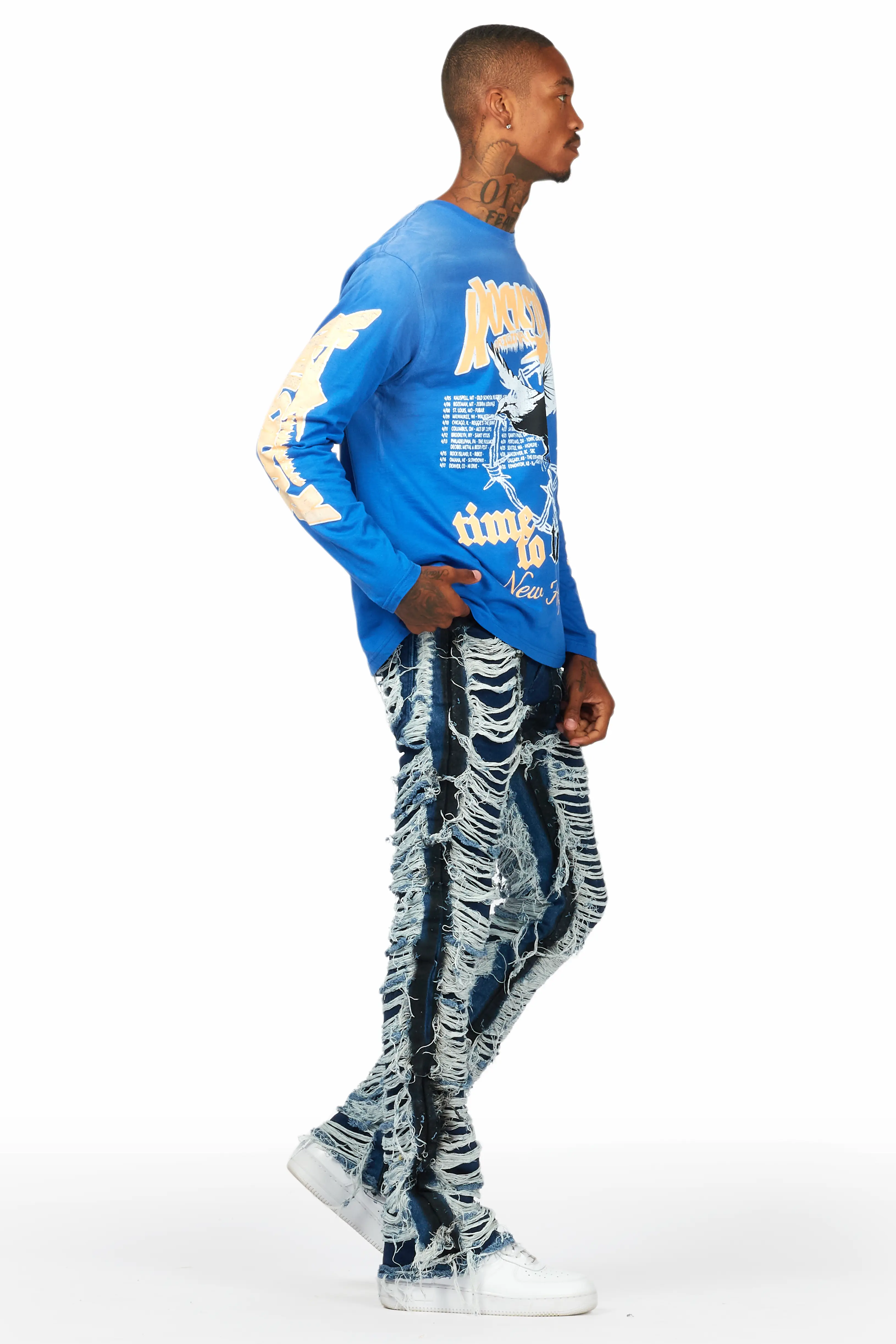 Ado Black Painter Stacked Flare Jean - Image 4