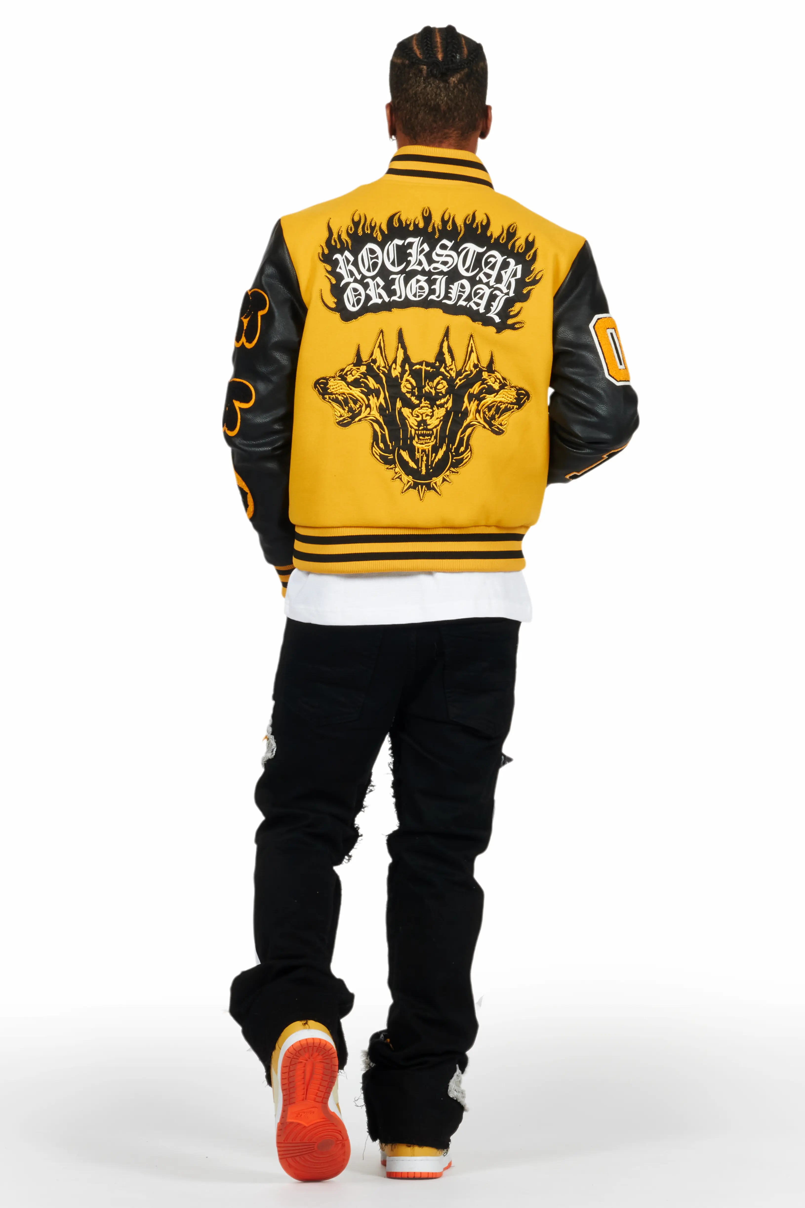 Fraust Jet Black Patchwork Stacked Flare Jean - Image 5