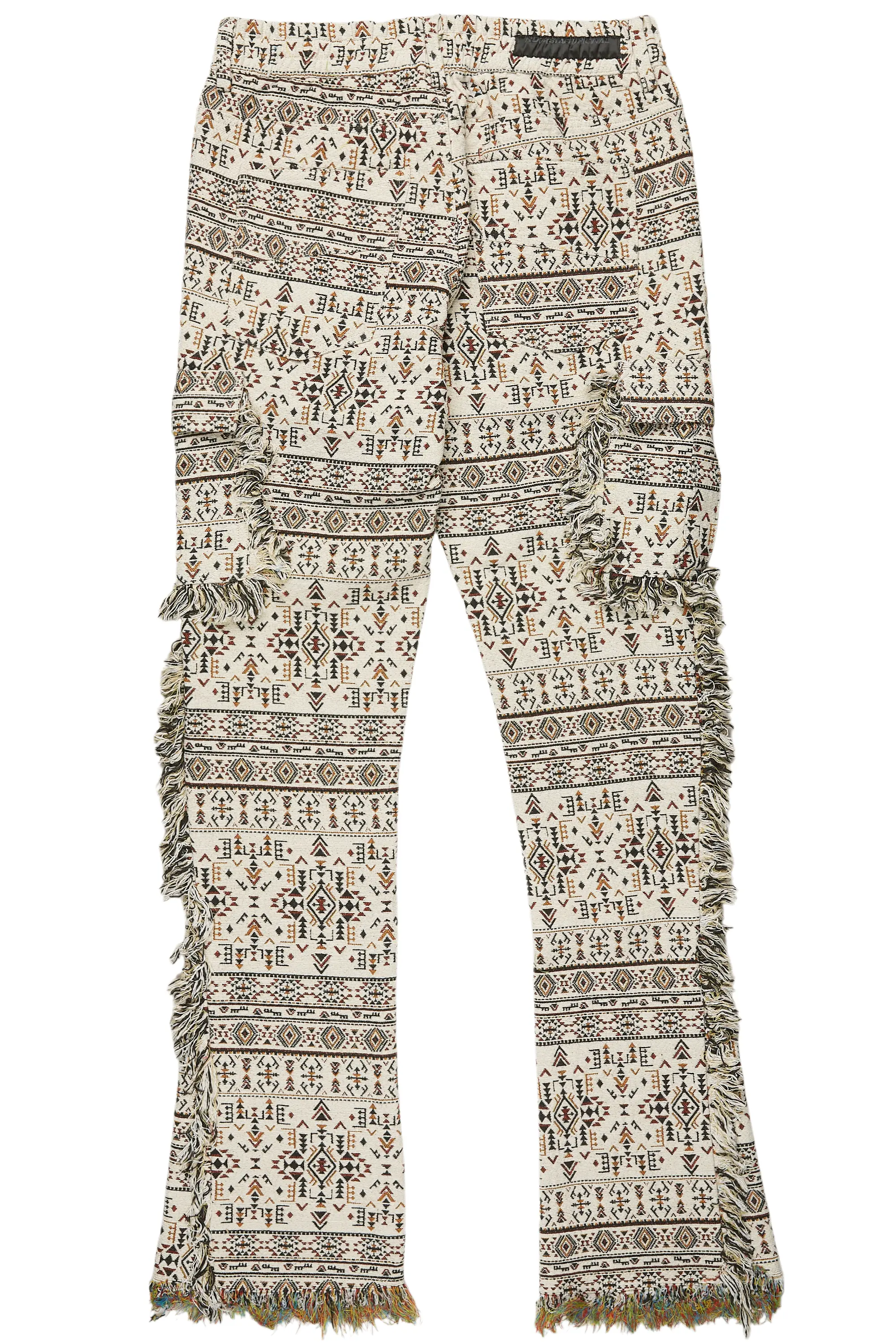 Ayaki Beige Slim Tapestry Flare Jean - Image 9