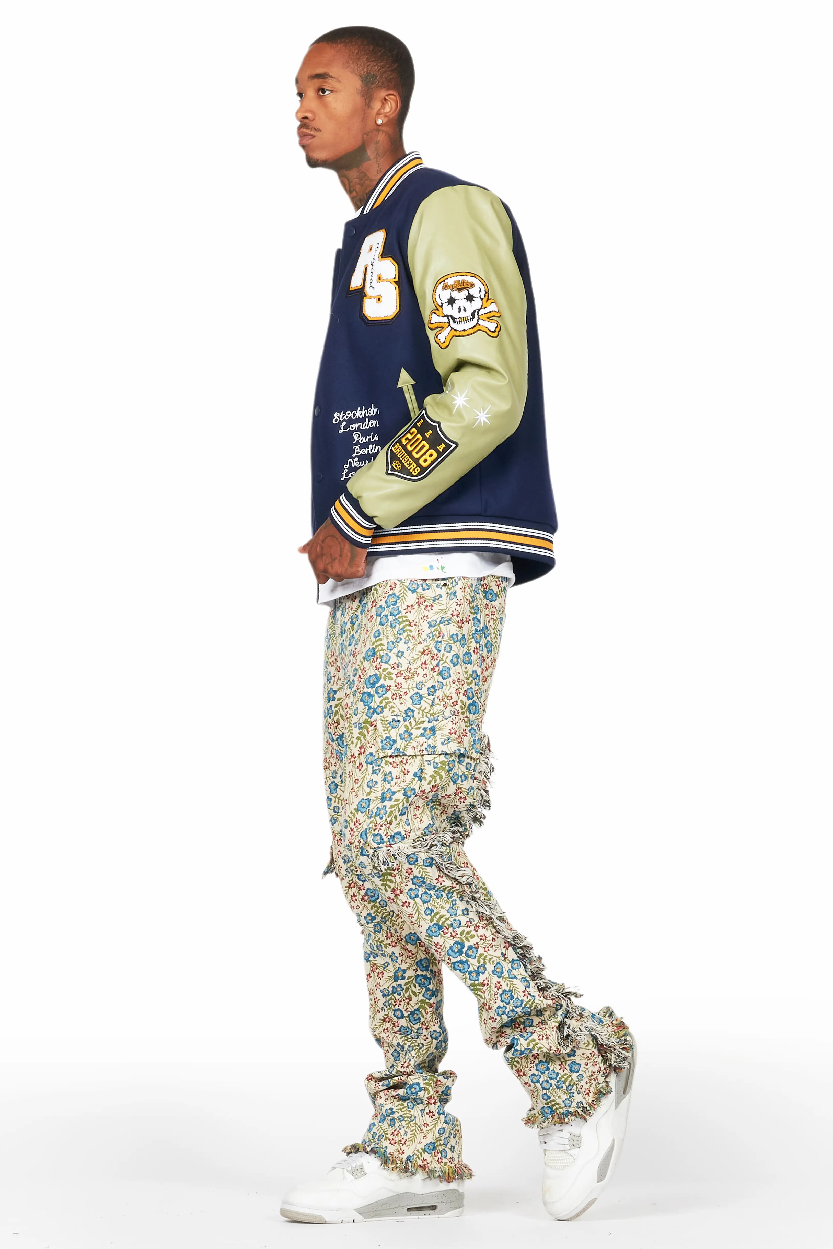 Ayara Beige/Multi Slim Tapestry Flare Jean - Image 6