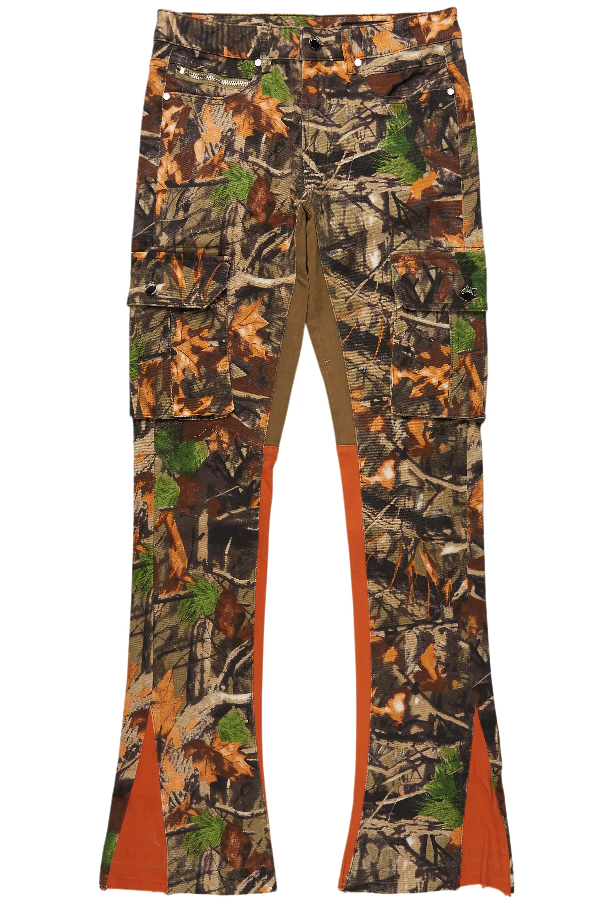 Rolan Orange Tree Camo Stacked Flare Jean - Image 2