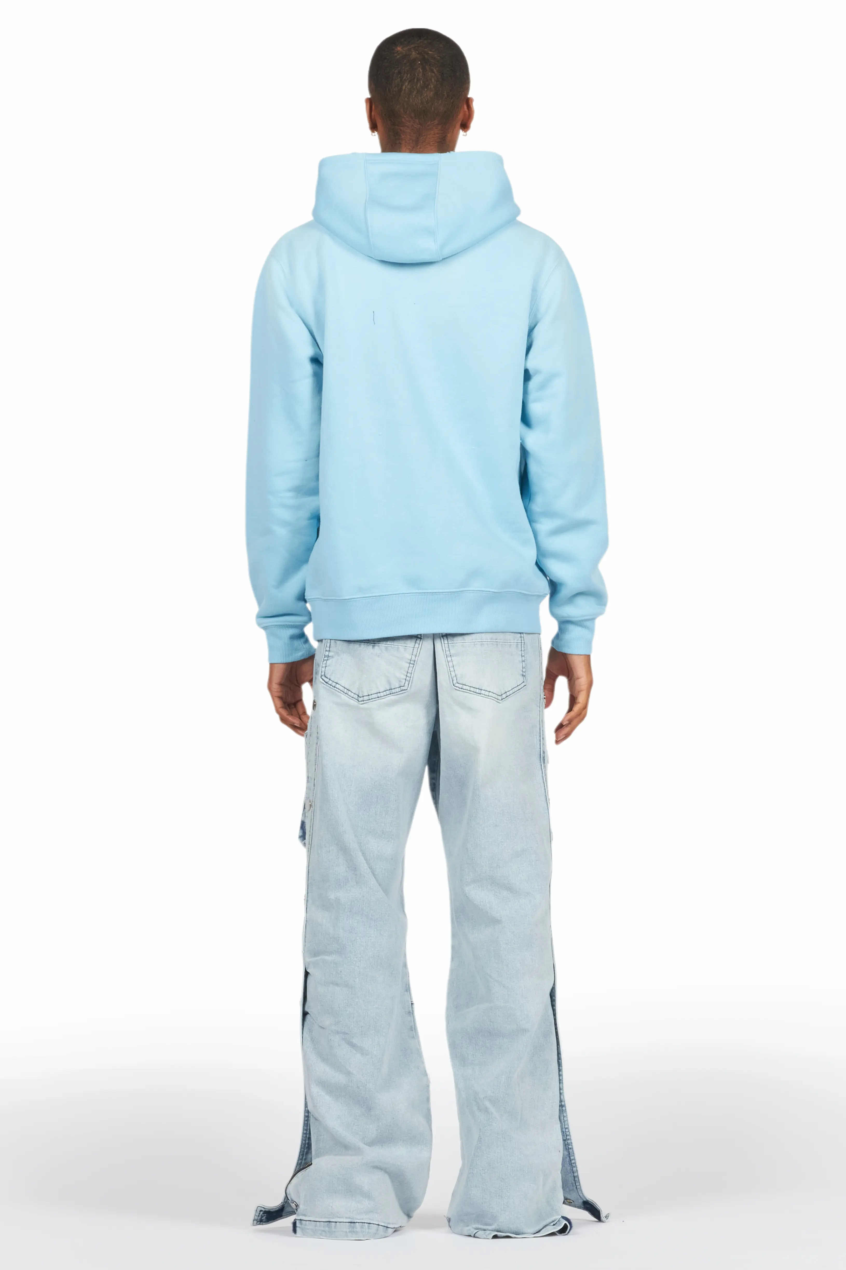 Yuri Blue Stacked Cargo Flare Jean - Image 6
