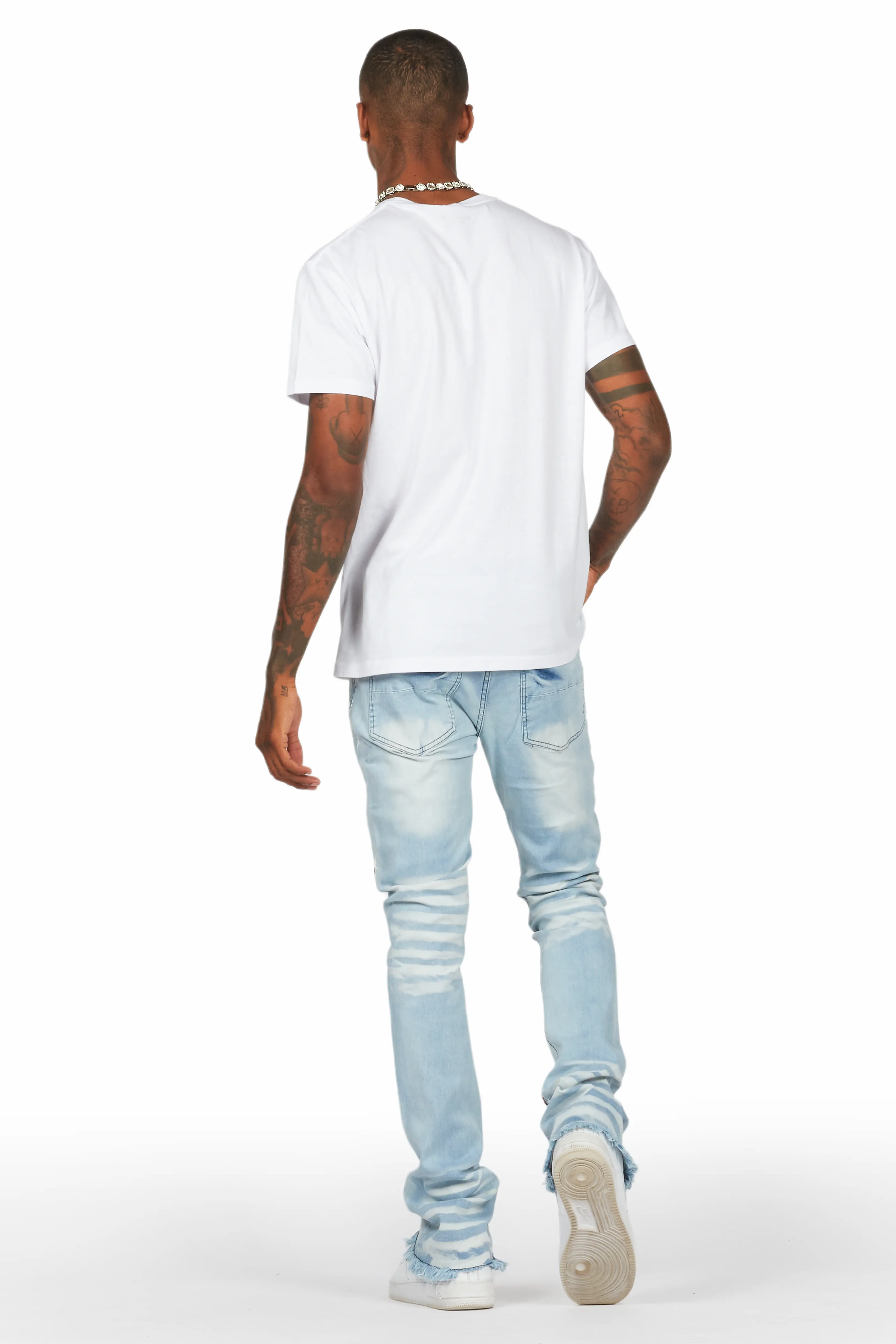 Alvar Blue Painter Stacked Flare Jean - Image 5