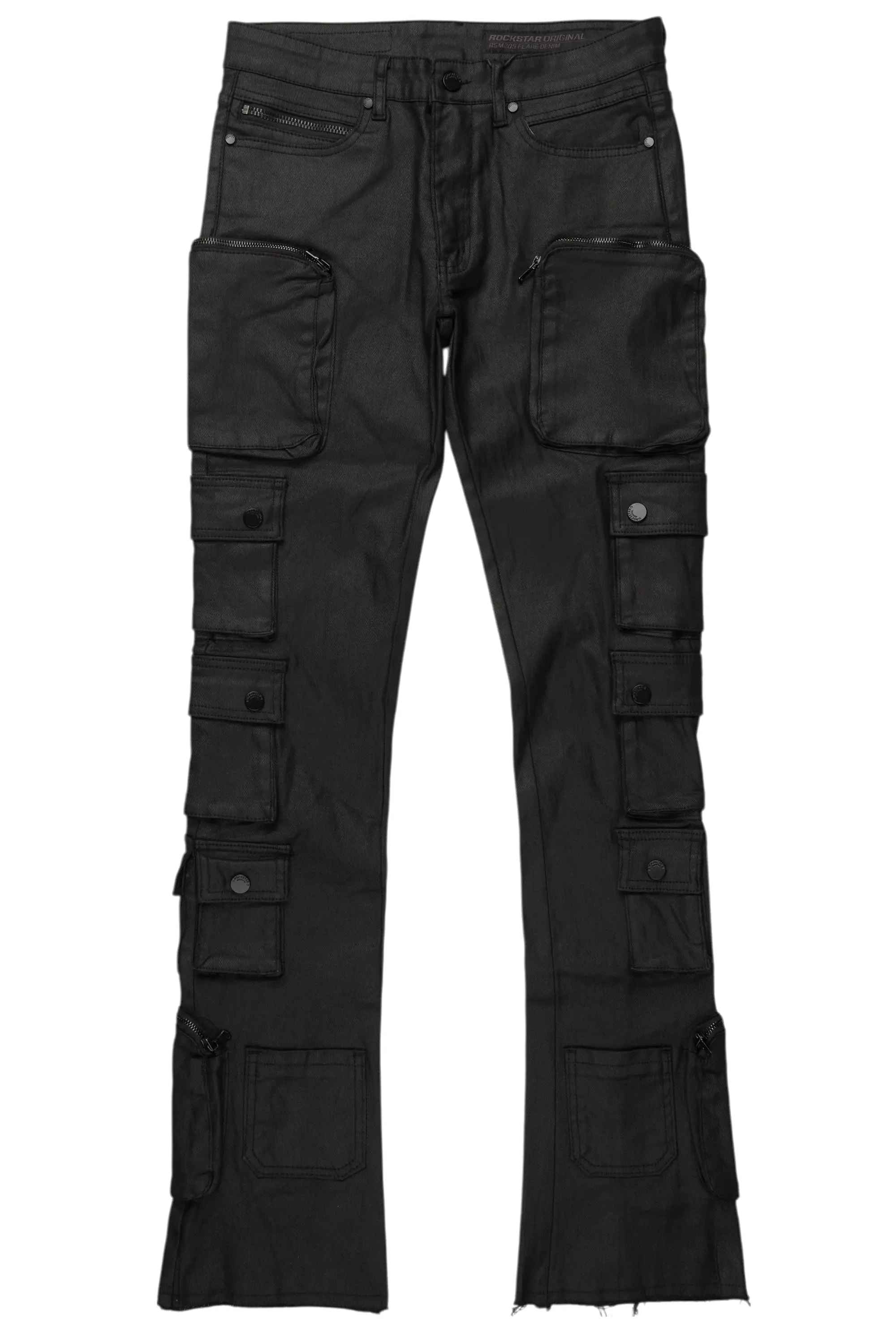 Konrad Black Coated Stacked Flare Jean - Image 2