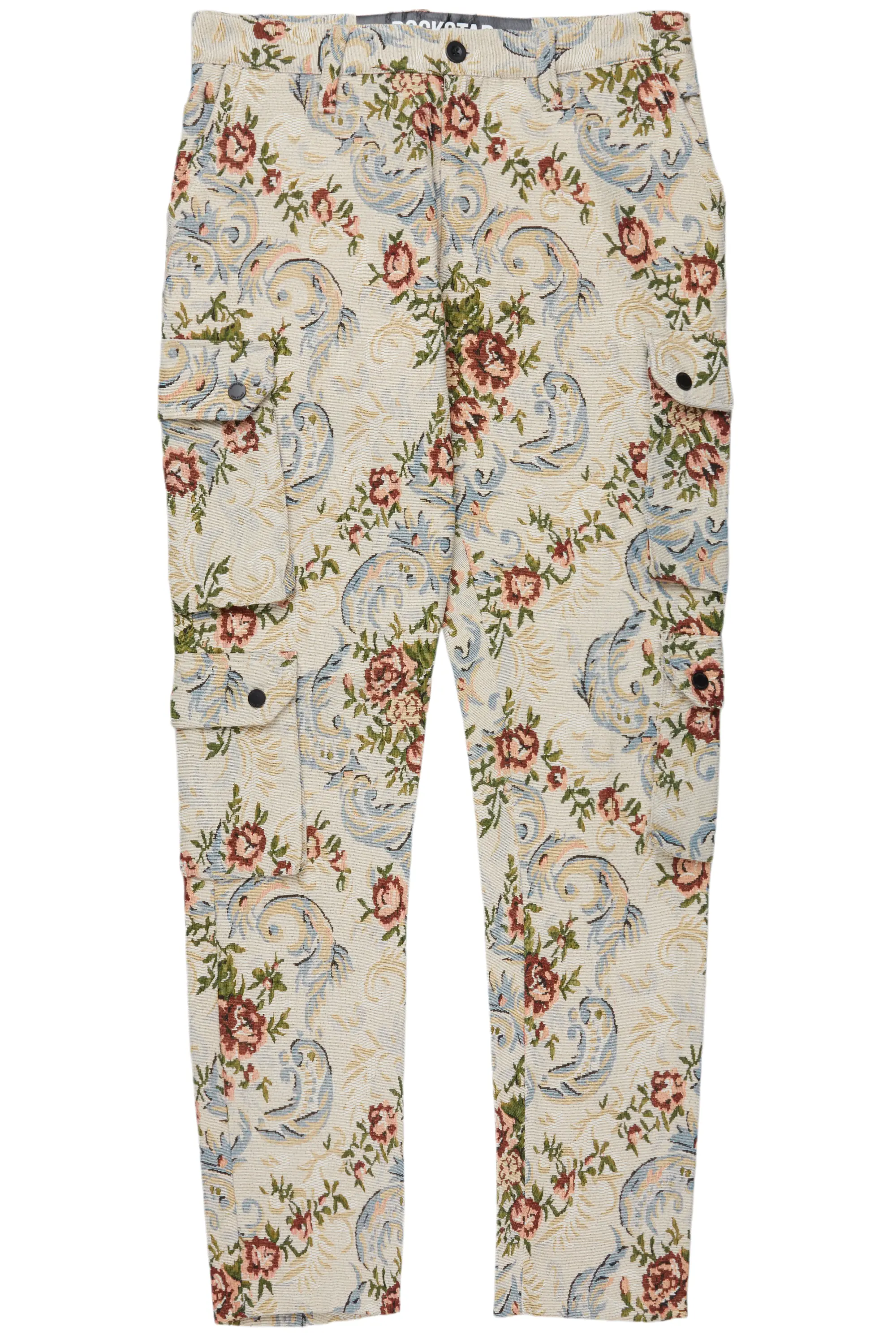 Kader Beige Multi Tapestry Cargo Jean - Image 2