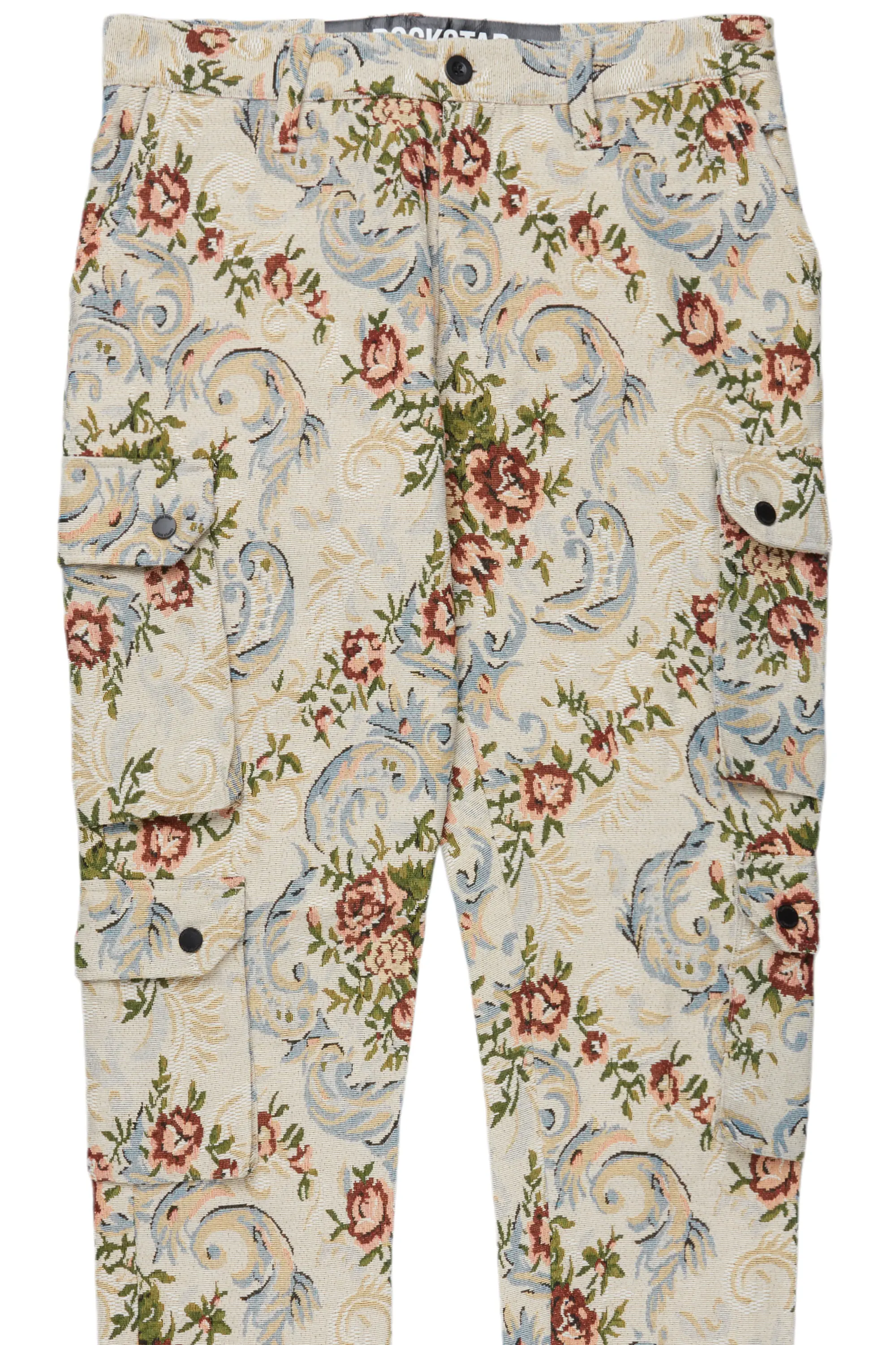 Kader Beige Multi Tapestry Cargo Jean - Image 8