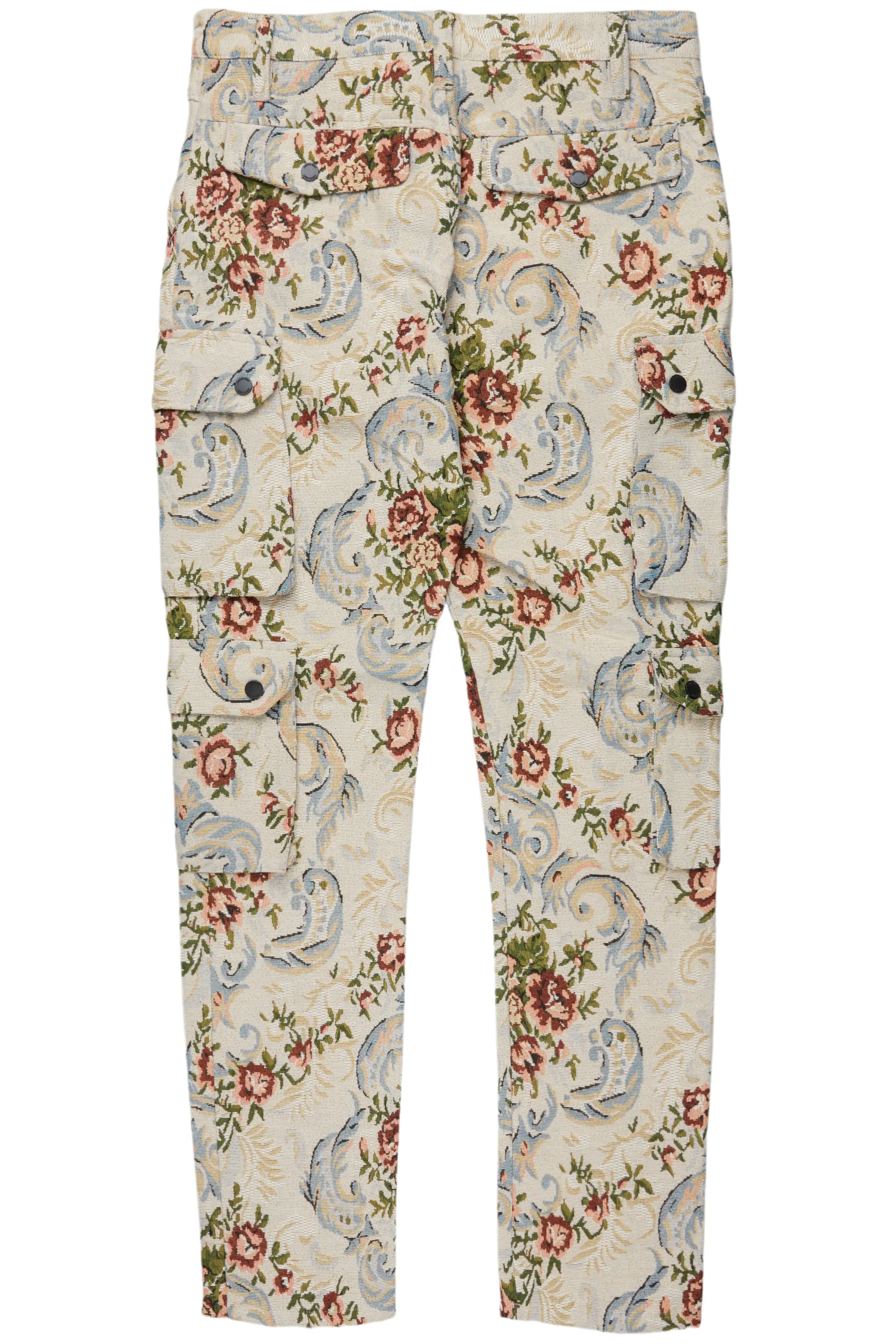 Kader Beige Multi Tapestry Cargo Jean - Image 9