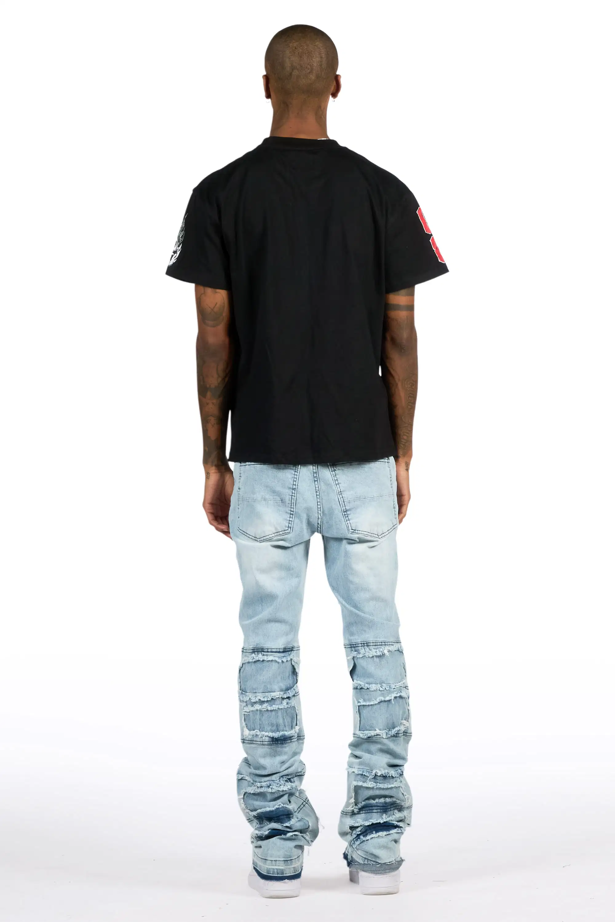 Vasco Blue Stacked Flare Jean - Image 5