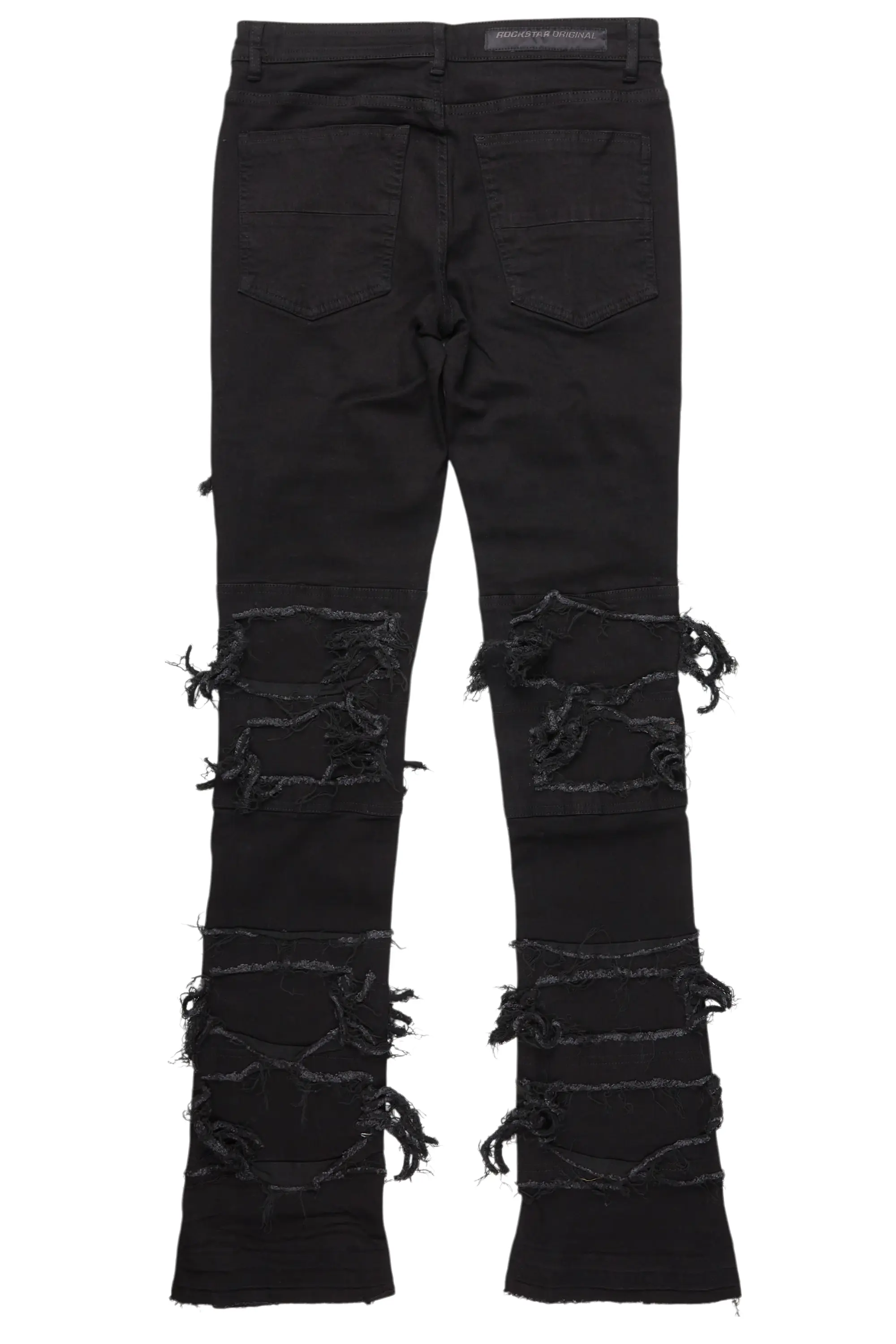 Vasco Jet Black Stacked Flare Jean - Image 7