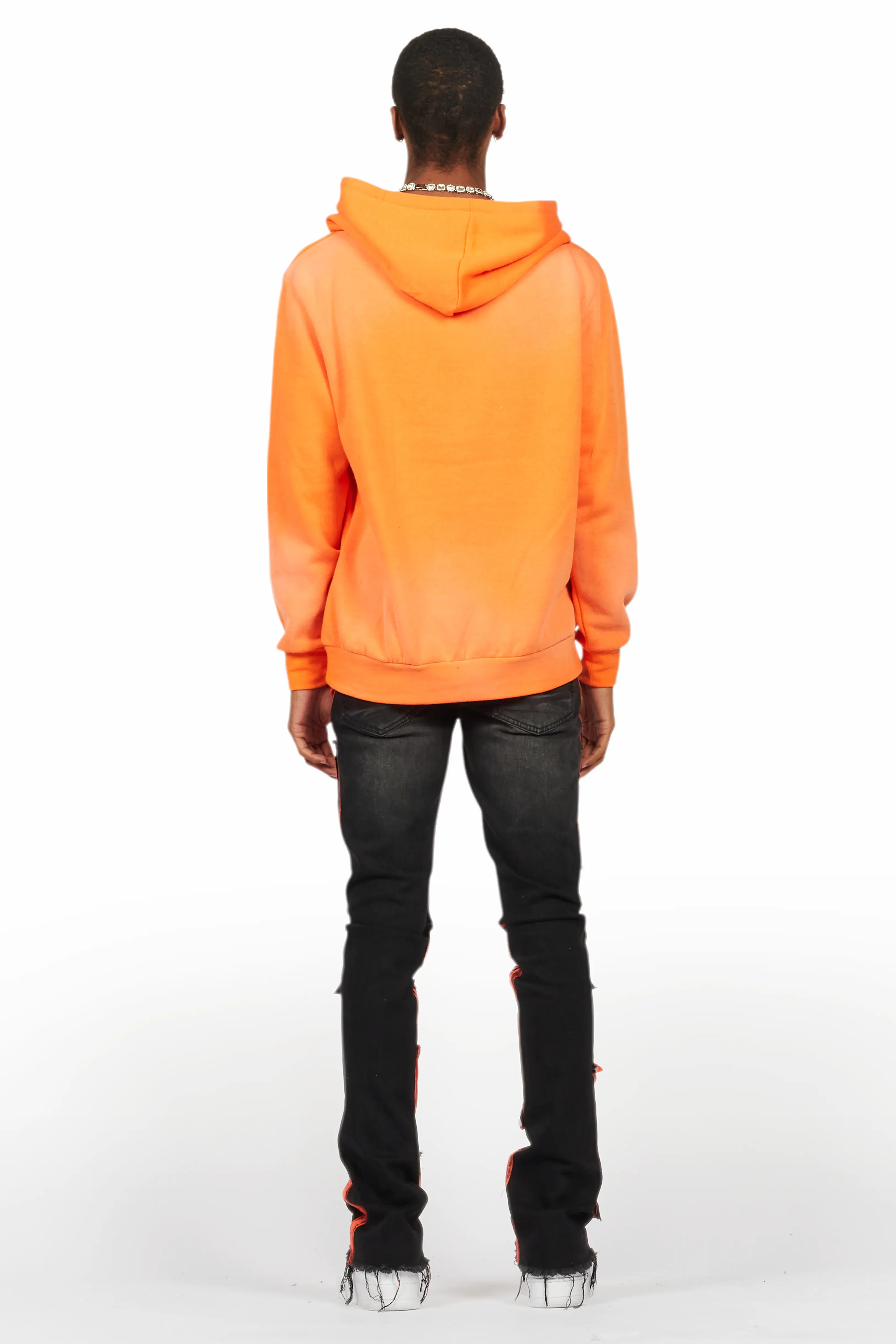 Valko Black/Orange Roller Paint Stacked Flare Jean - Image 5