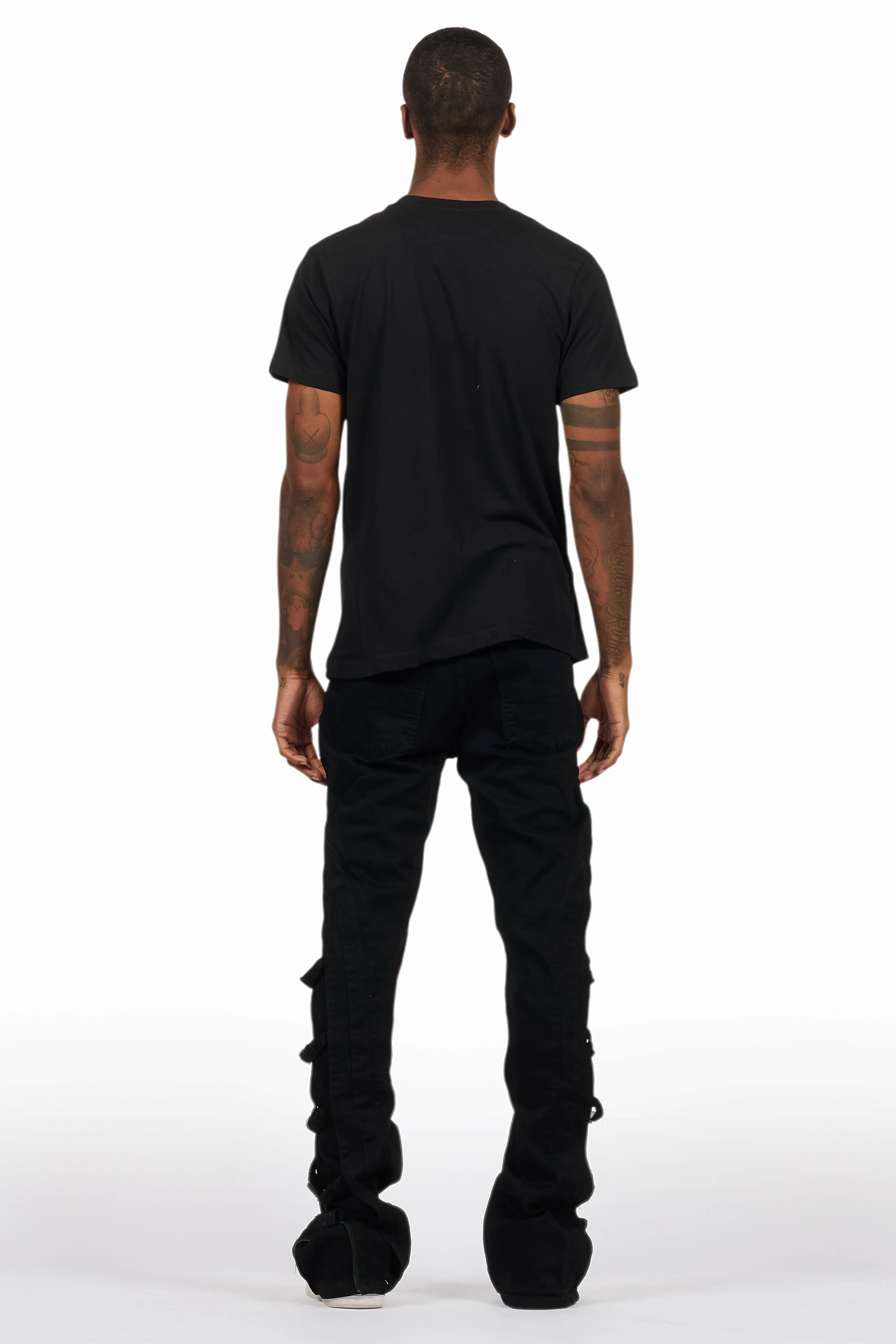 Attila Black Stacked Flare Jean - Image 5