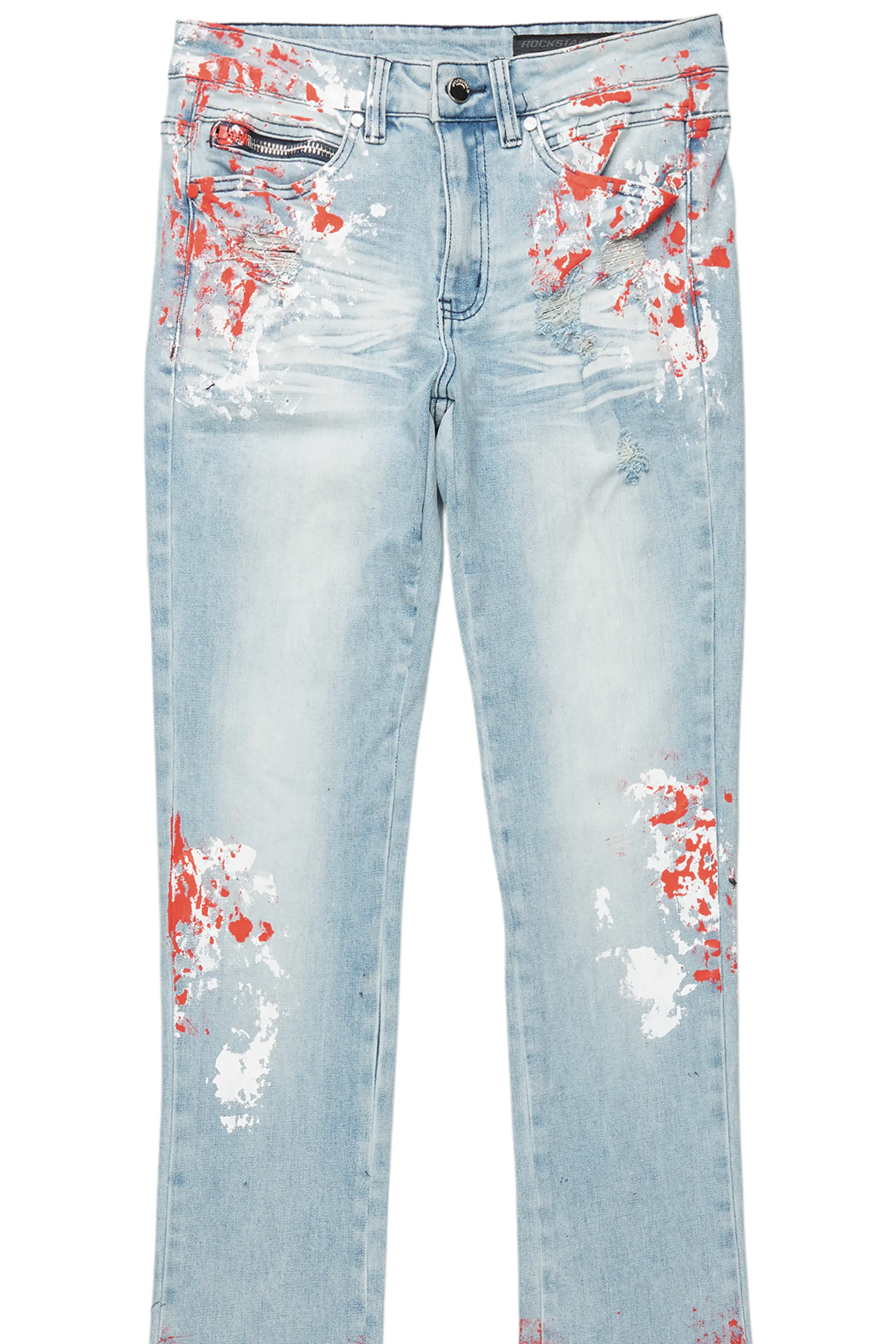 Kodak Blue/Red Painter Stacked Flare Jean - Image 8
