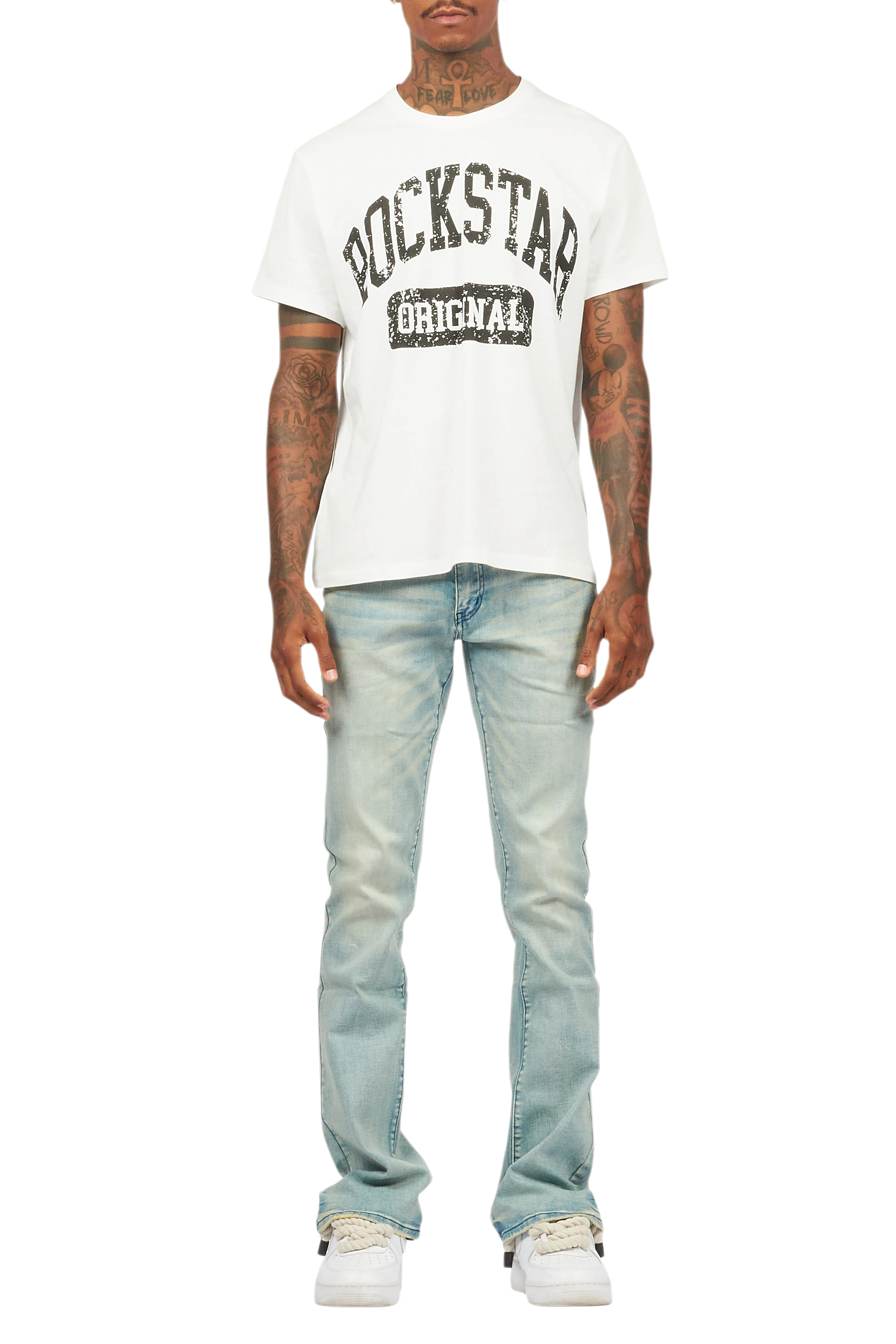Drick Light Blue Regular Fit Flare Jean - Image 11
