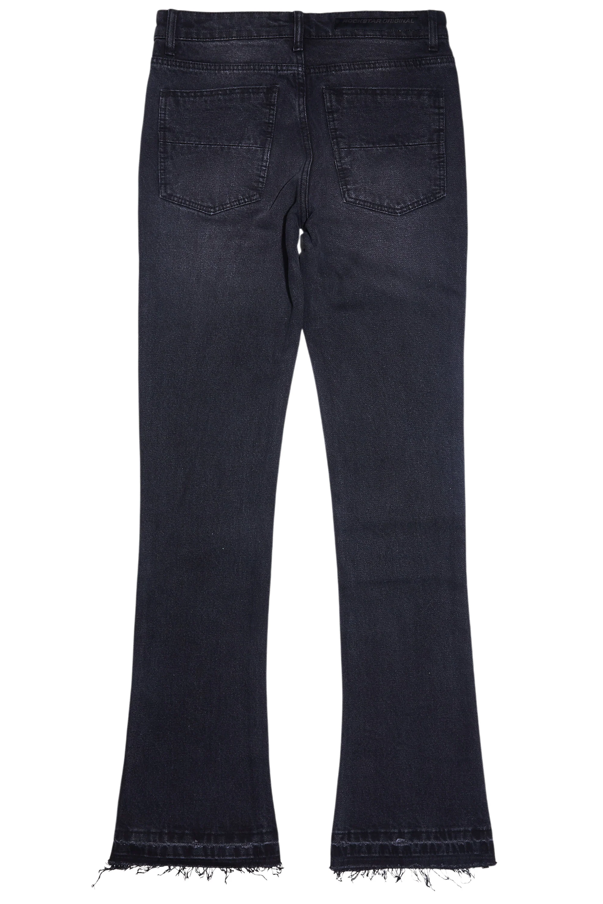 Kama Dark Grey Rhinestone Stacked Flare Jean - Image 10