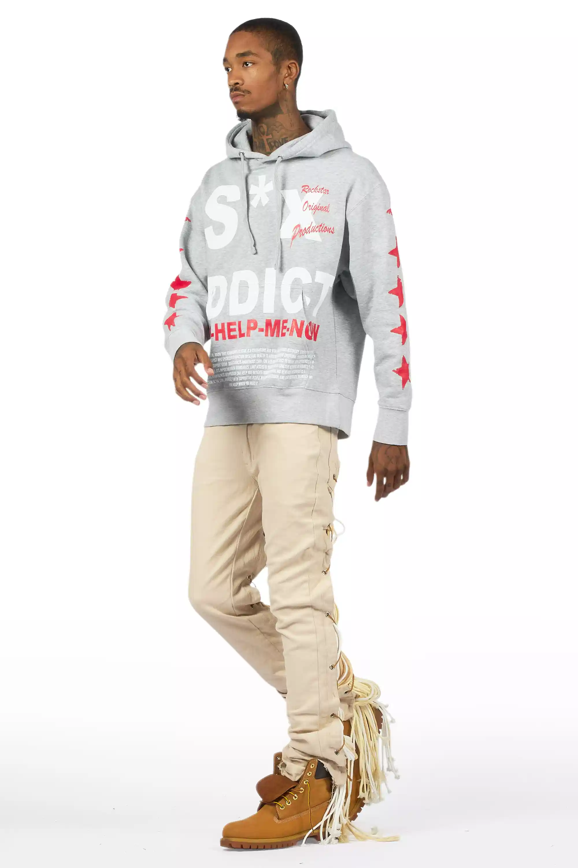 Otto Beige Stacked Flare Jean - Image 10