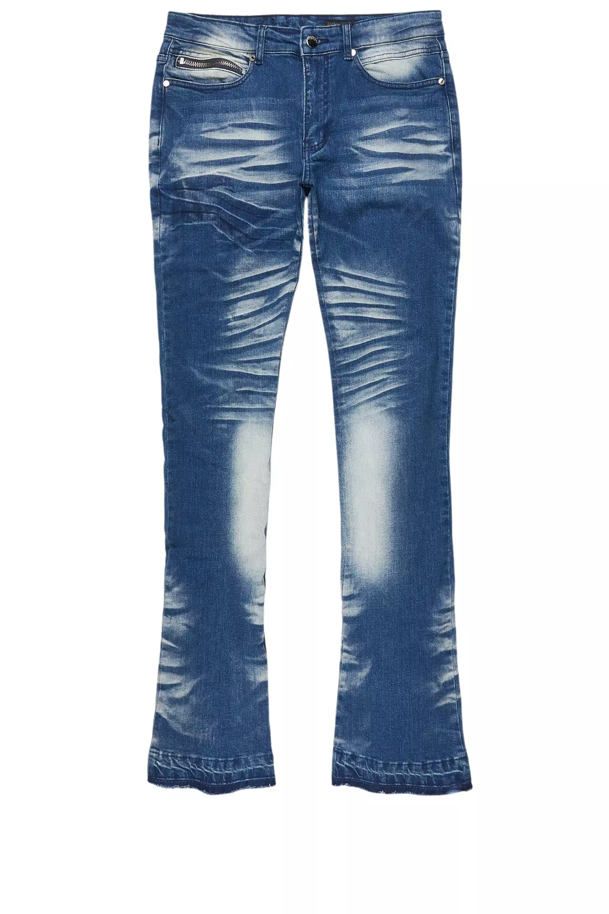 Otto Blue Wash Stacked Flare Jean - Image 4
