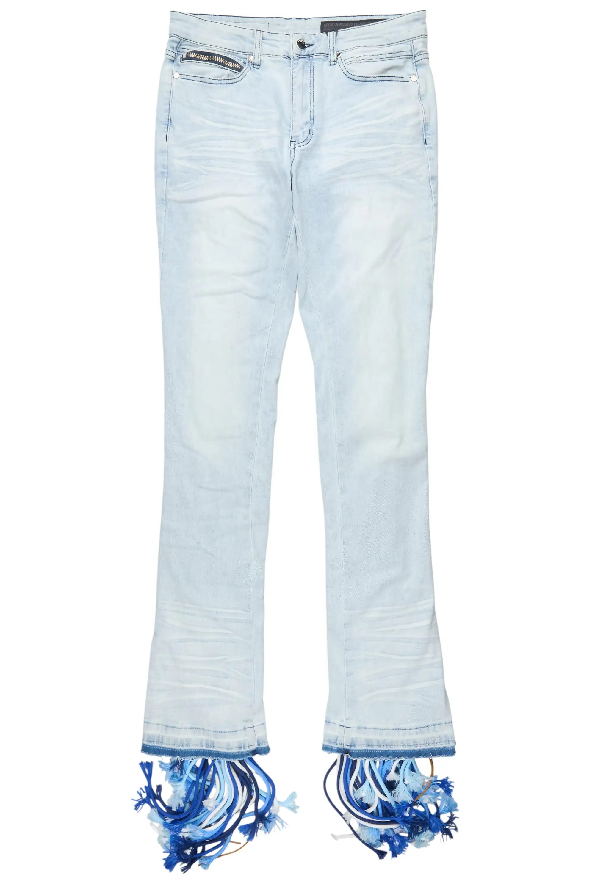 Otto Light Blue Stacked Flare Jean - Image 7