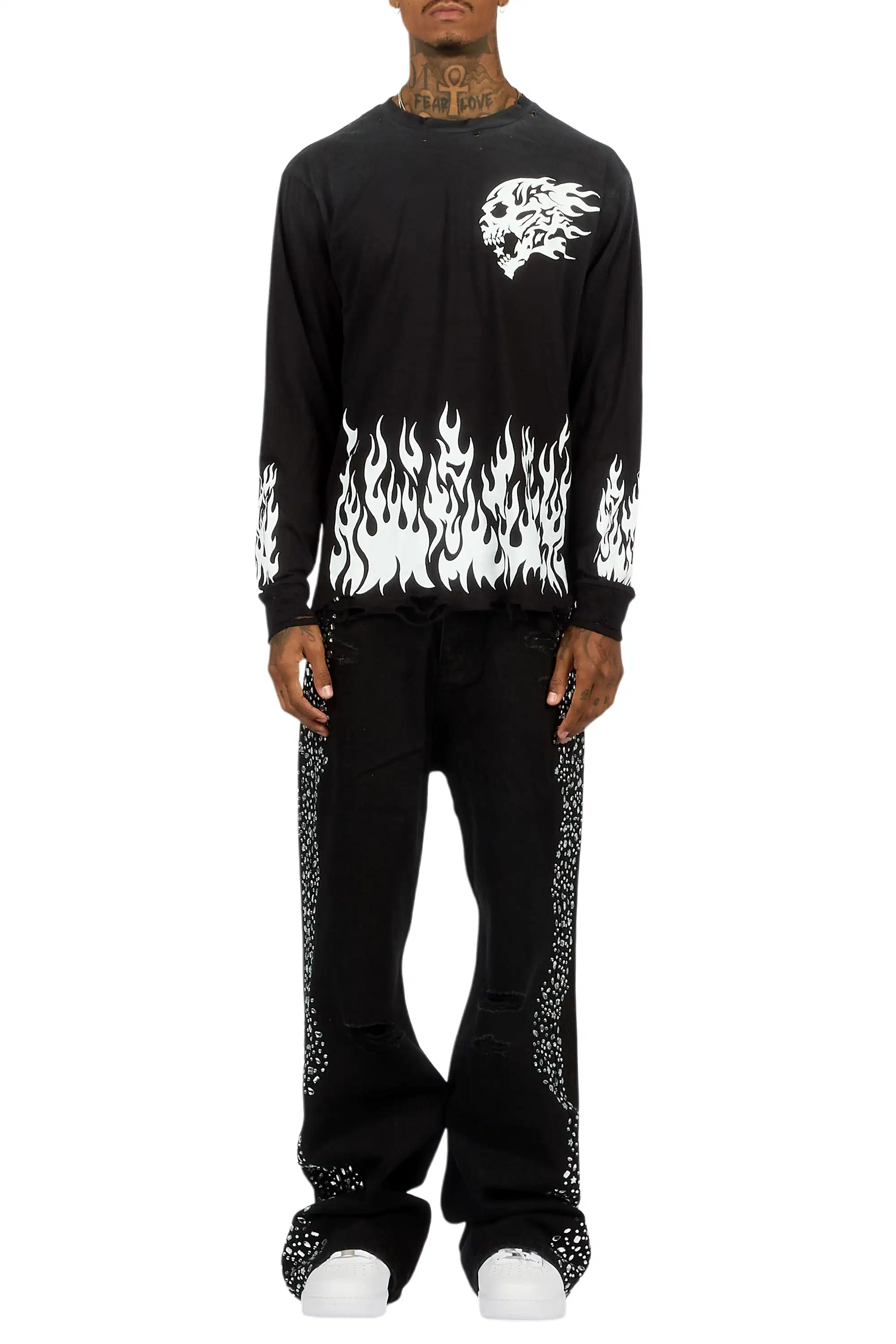 Bolor Black Rhinestone Baggy Jean - Image 9