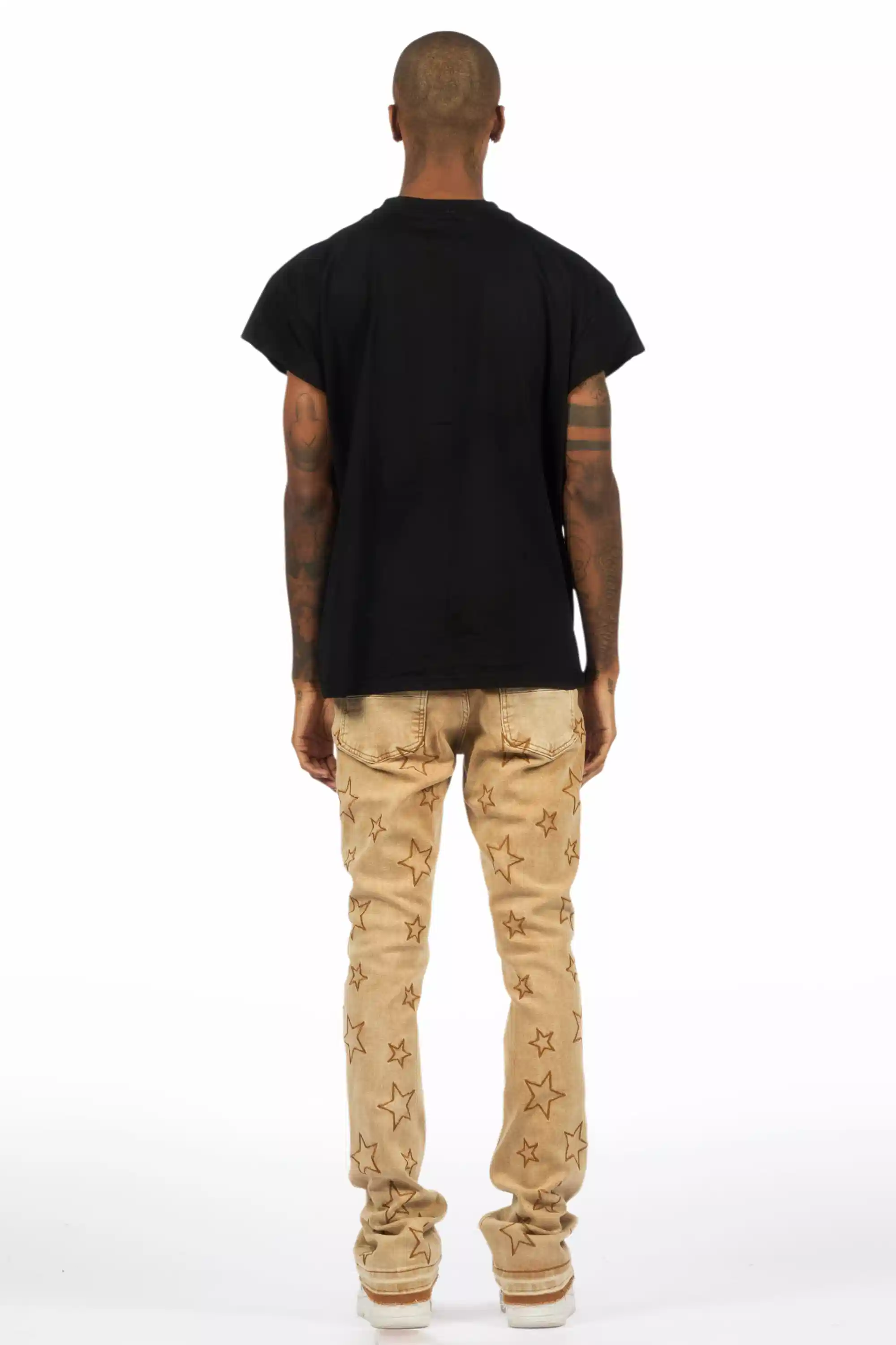 Starship Beige Stacked Flare Jean - Image 6