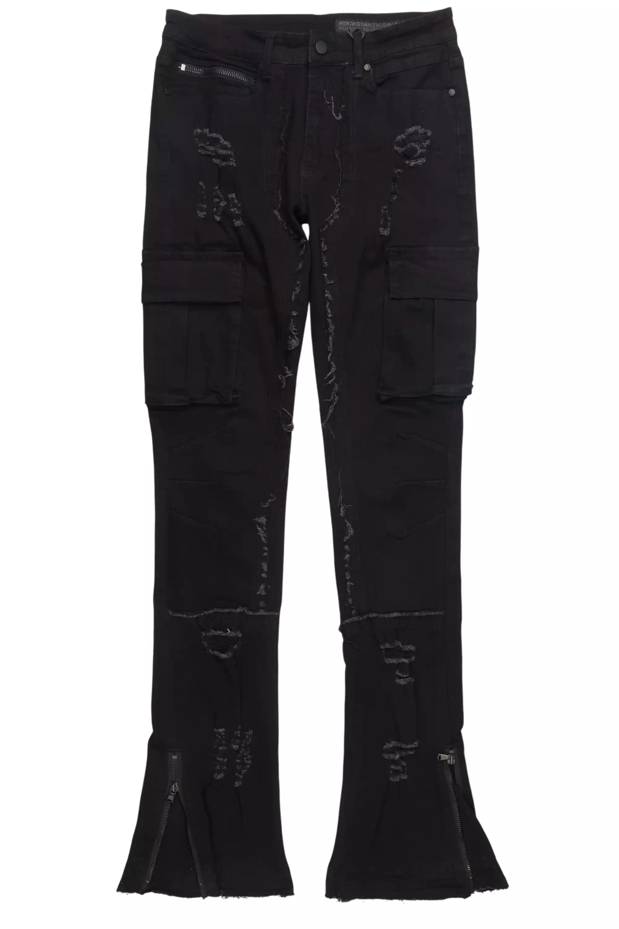 Aftermath Jet Black Stacked Flare Jean - Image 2