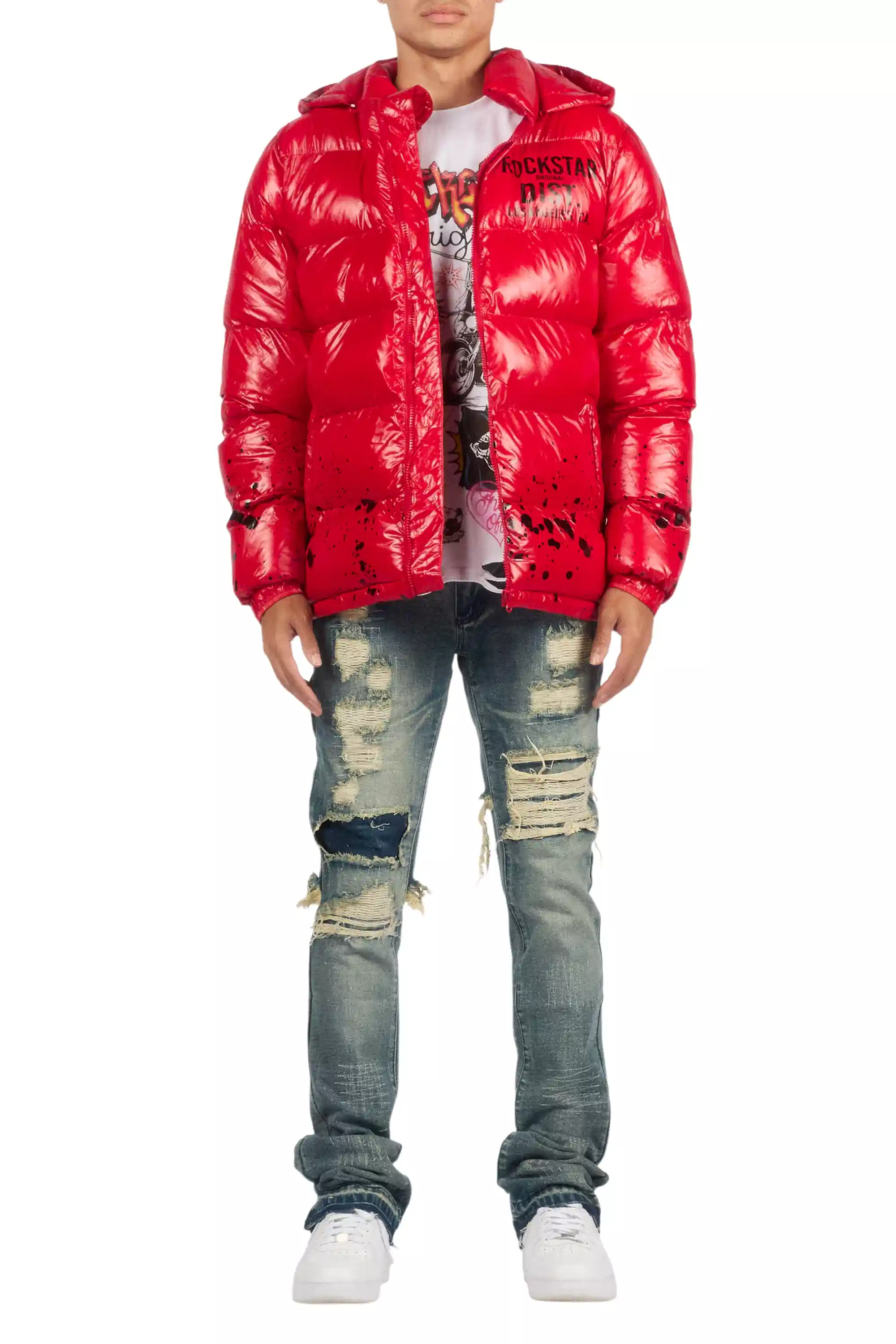 Foreign Medium Blue Wash Stacked Flare Jean - Image 9