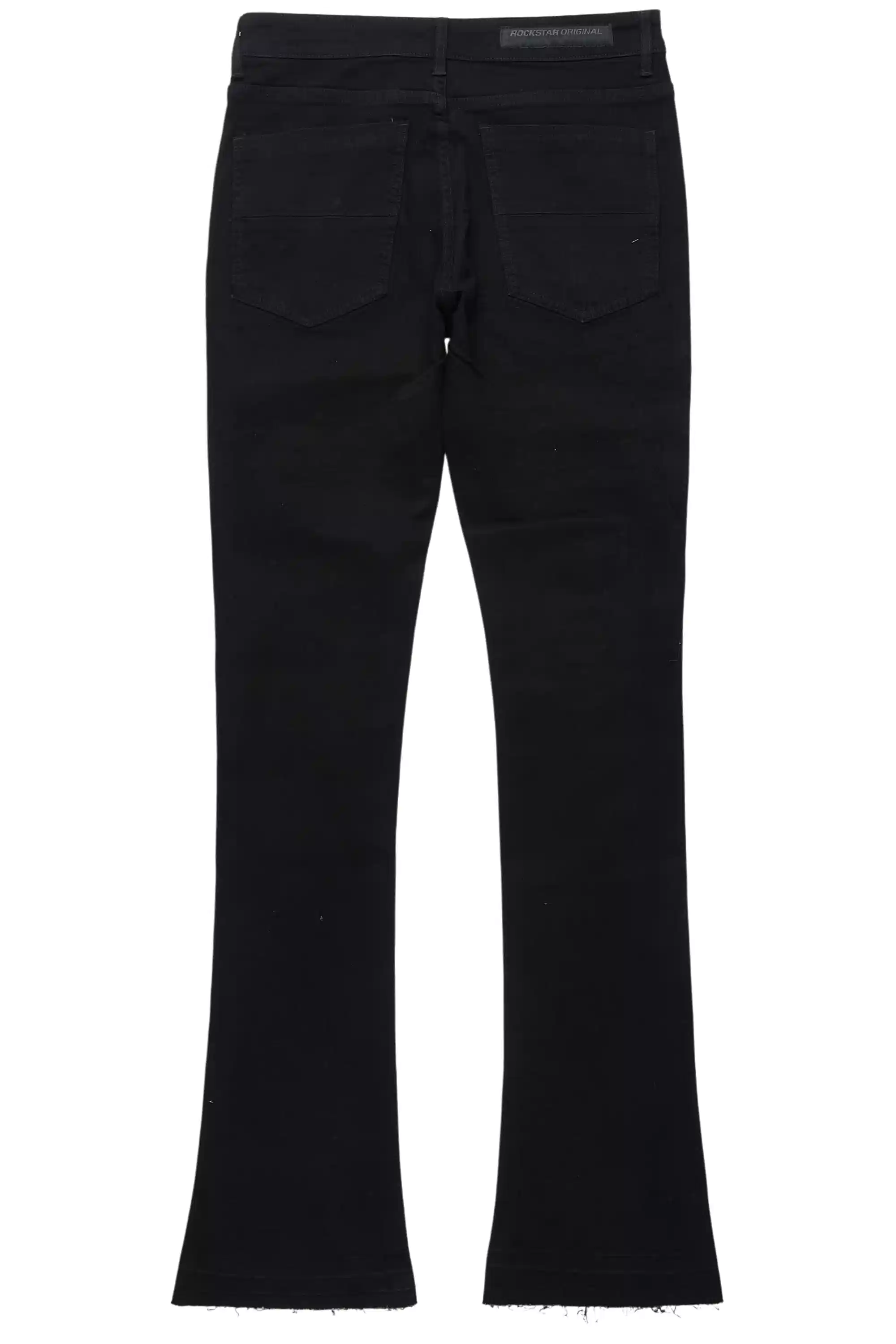 Prism Black/Clear Rhinestone Stacked Flare Jean - Image 8