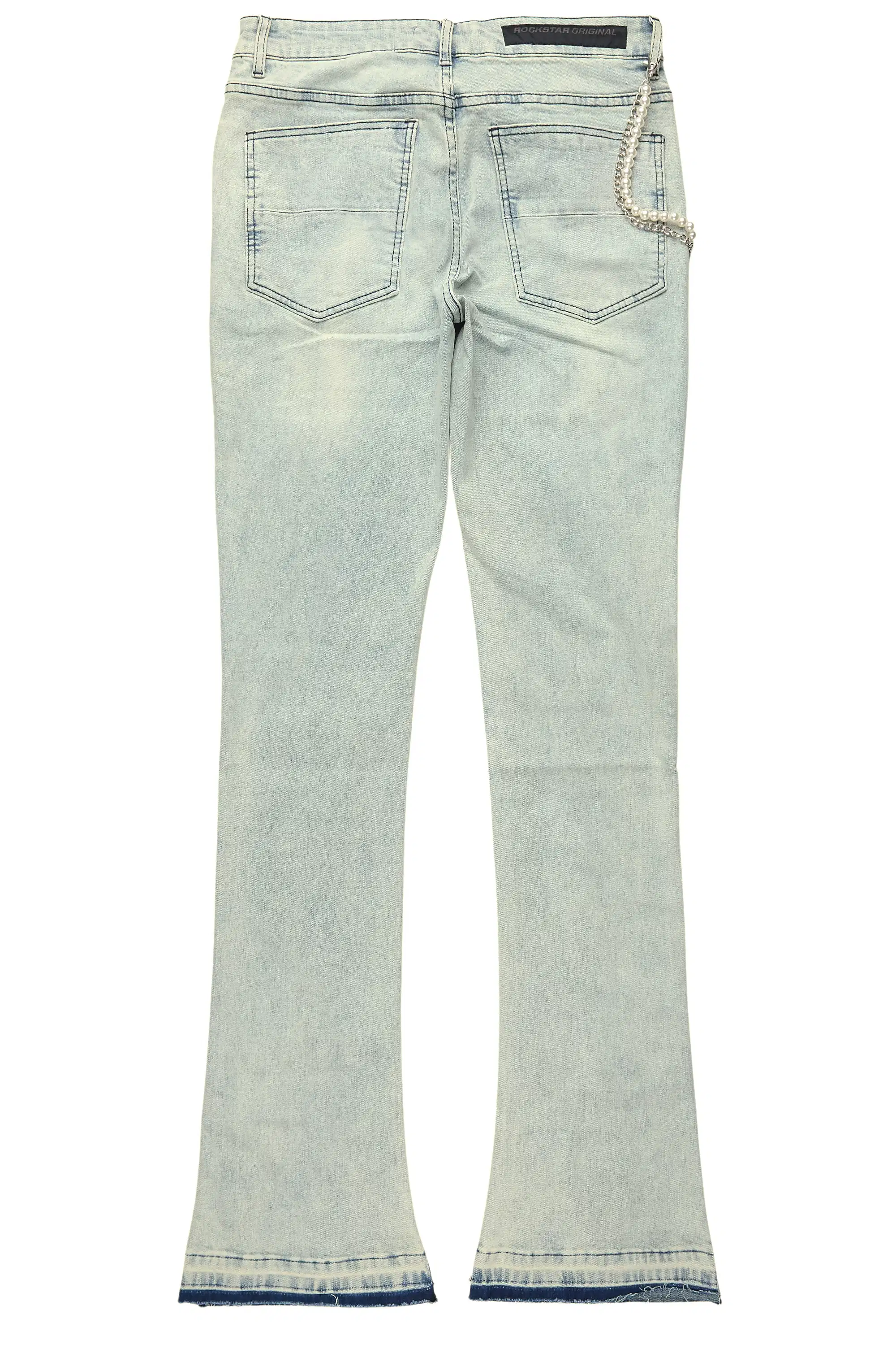 Zayvon Light Blue Stacked Flare Jean - Image 8